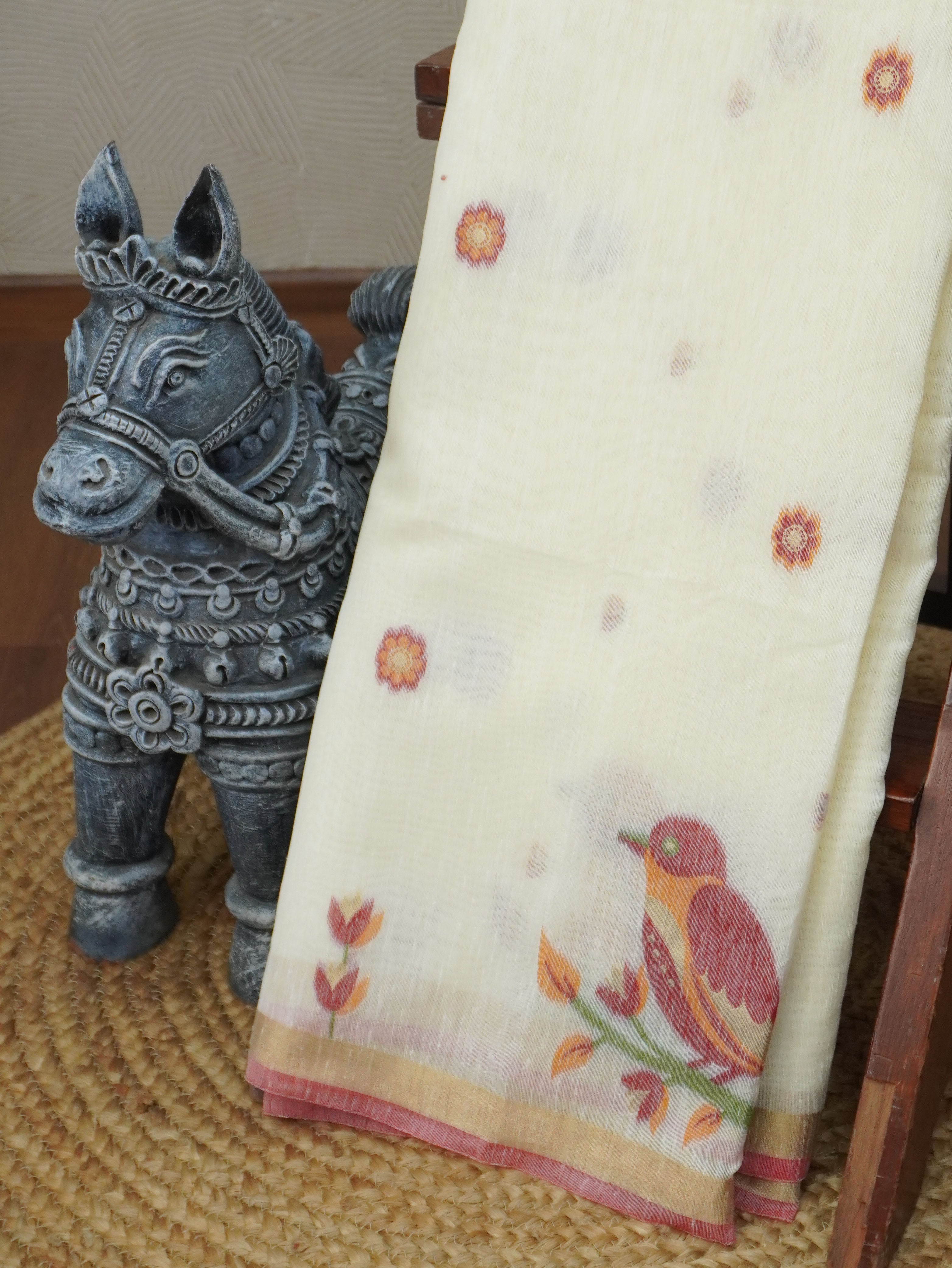 Linen Cotton Saree | TTDS3349
