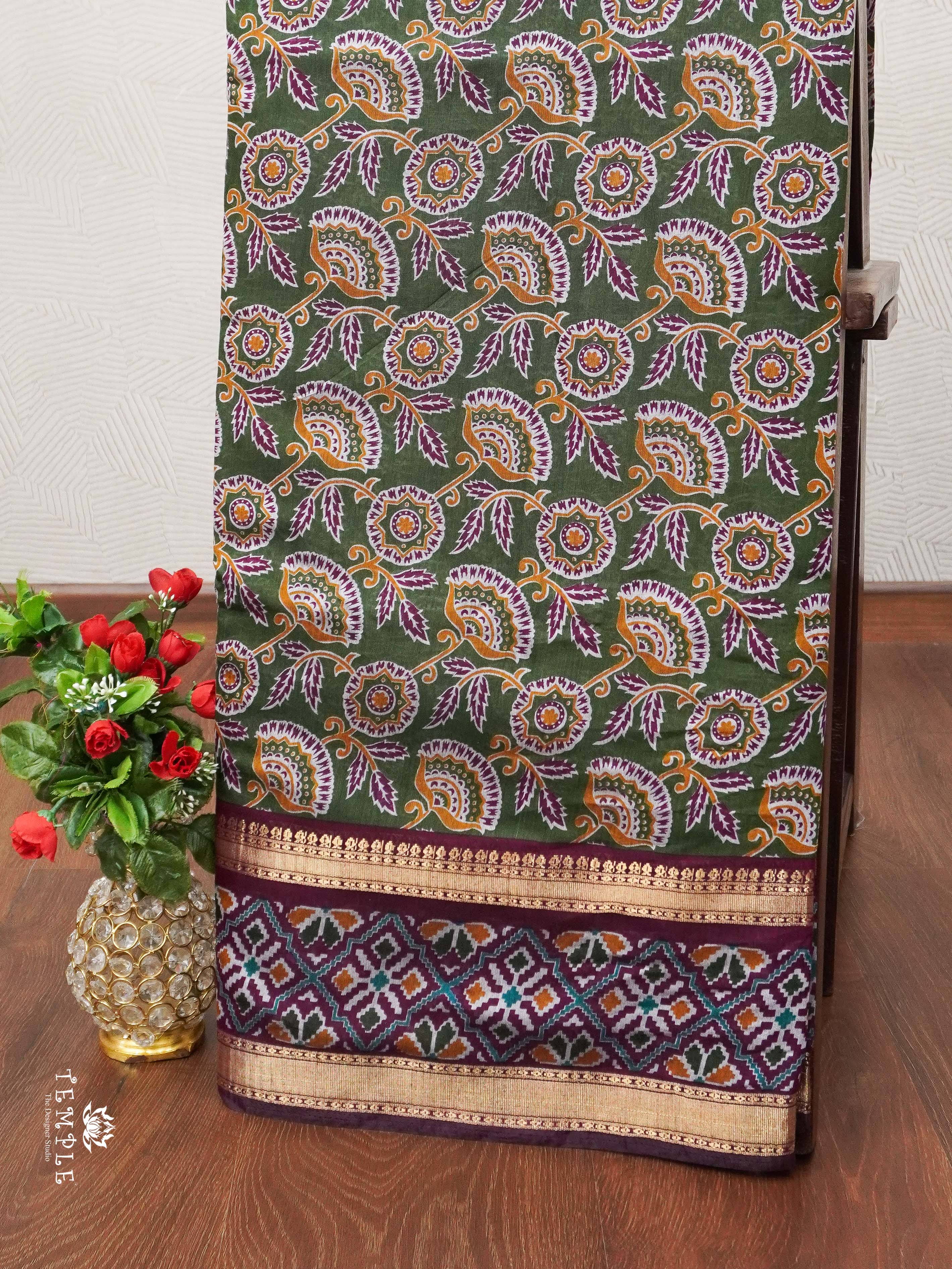 Chanderi Cotton Saree With Ajrakh Printed | TTDS1966