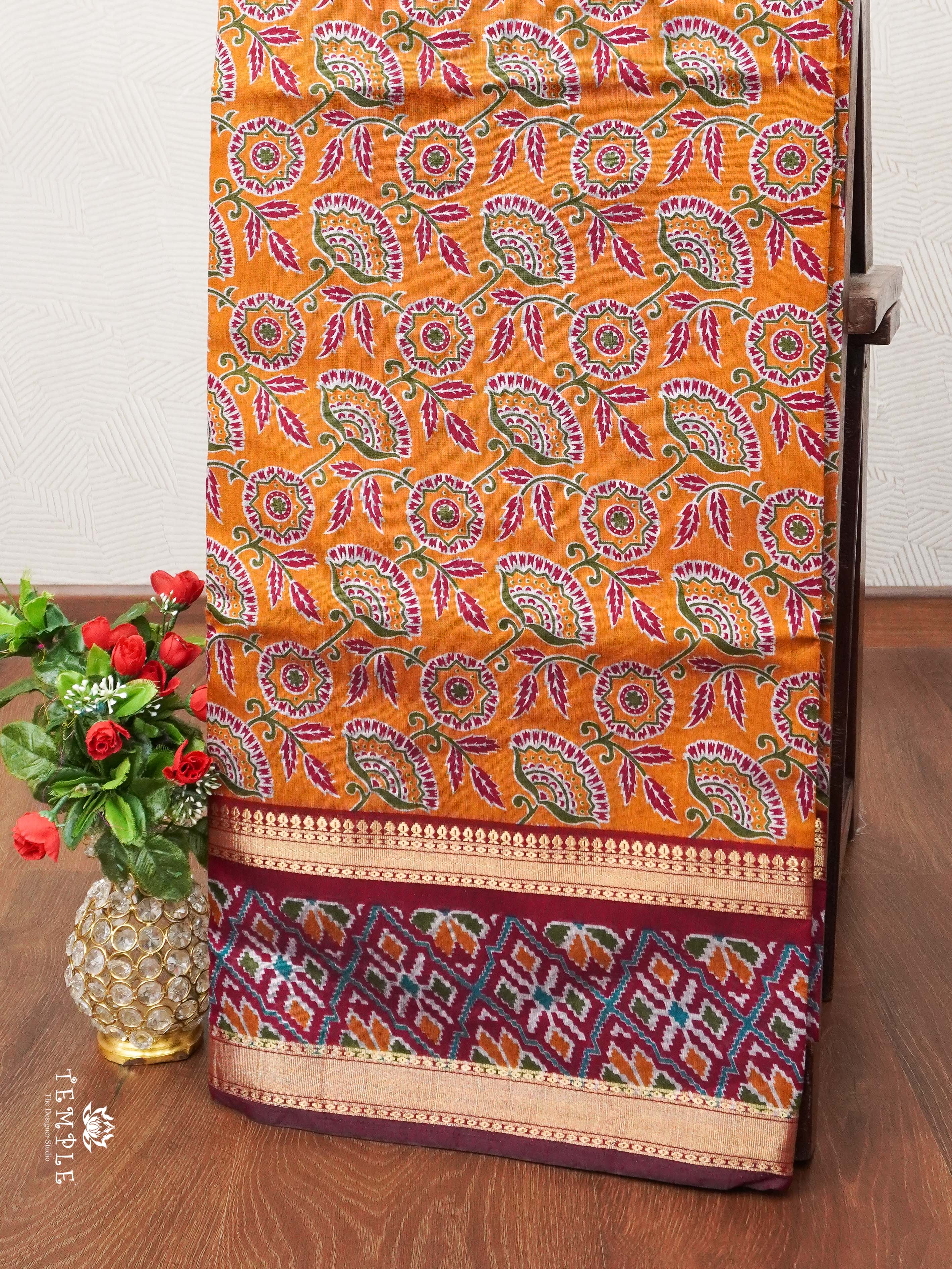 Chanderi Cotton Saree With Ajrakh Printed | TTDS1966