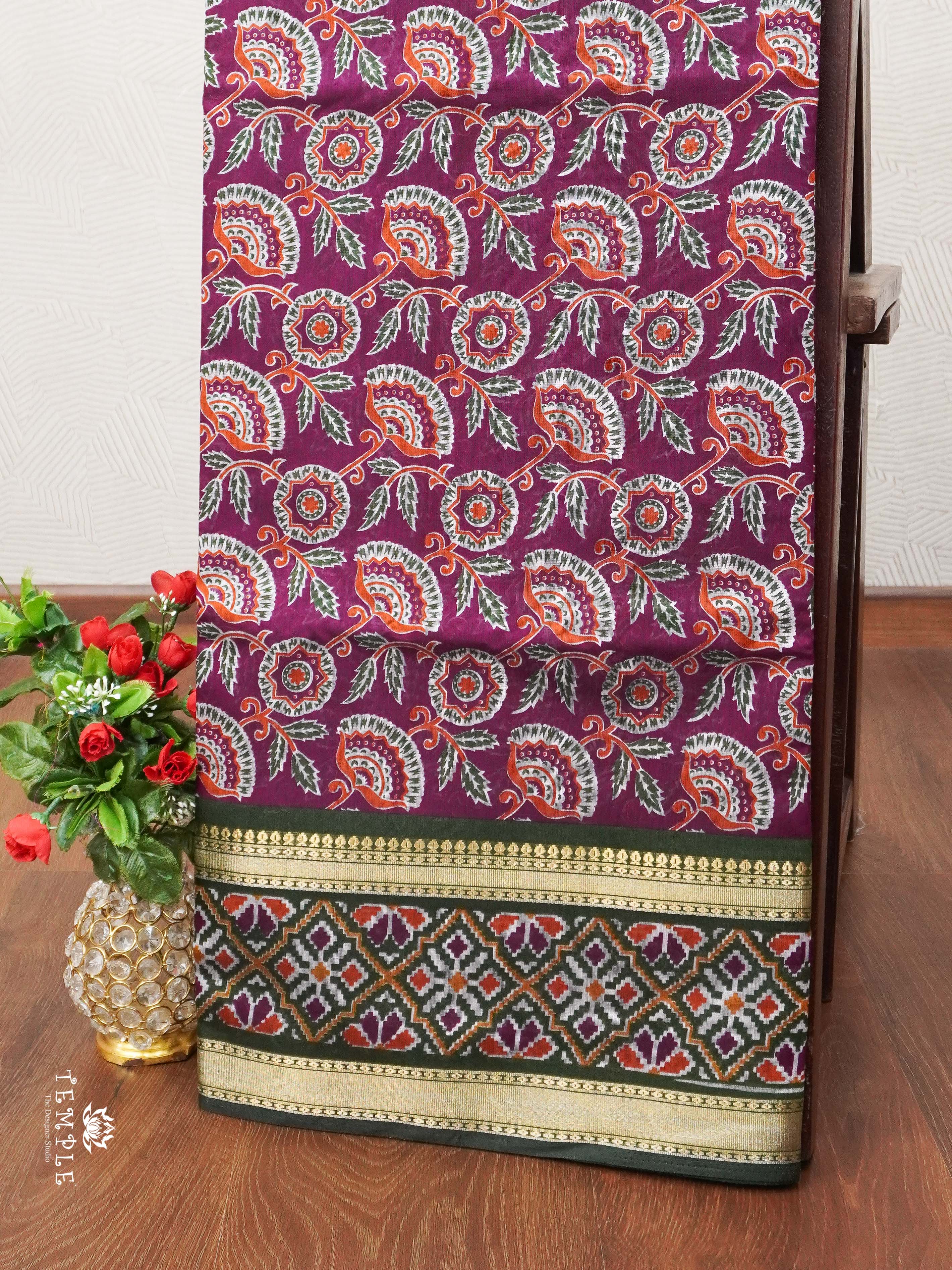 Chanderi Cotton Saree With Ajrakh Printed | TTDS1966
