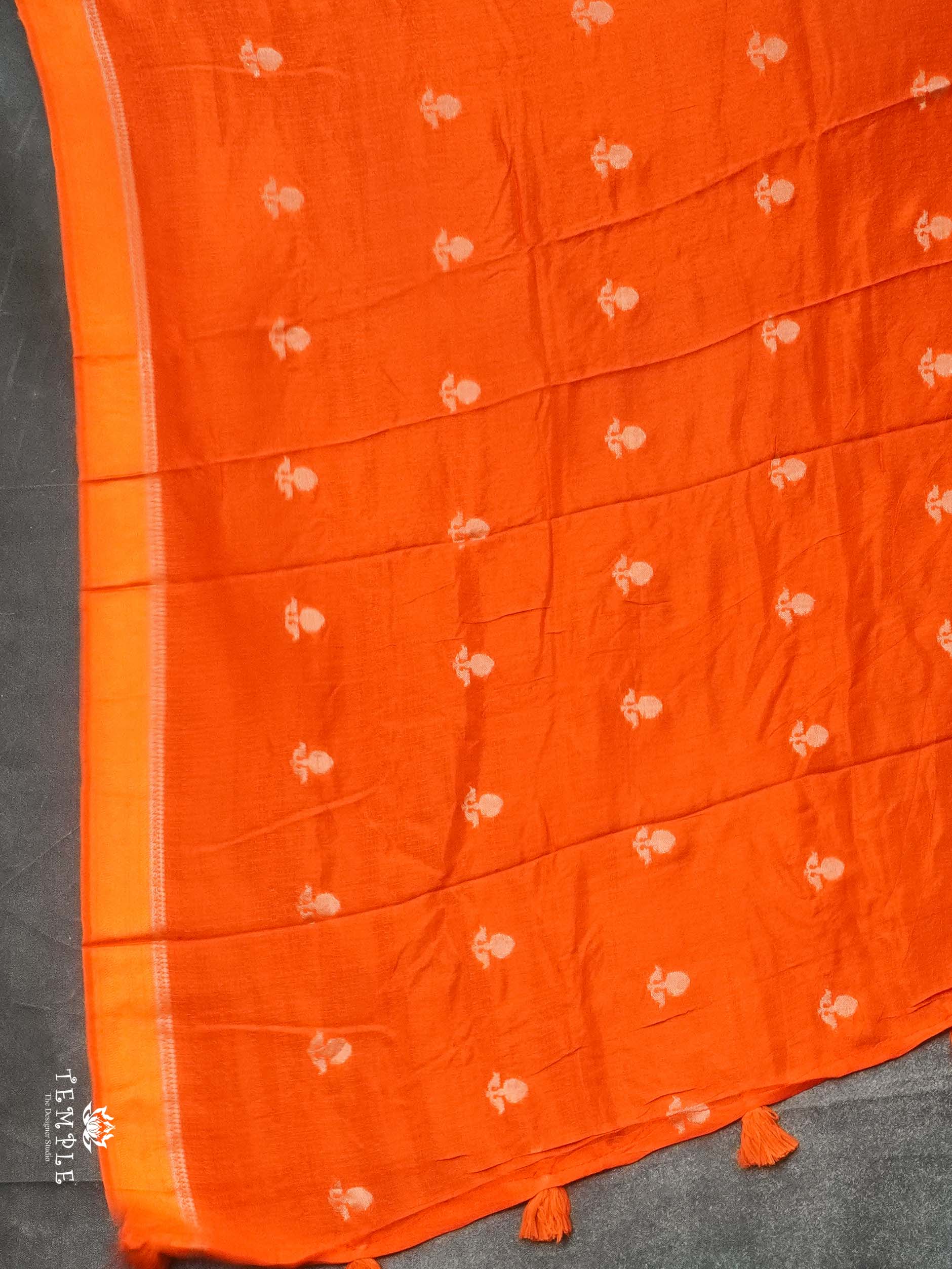 Khadi Silk Sarees(Orange) | TTDS2225