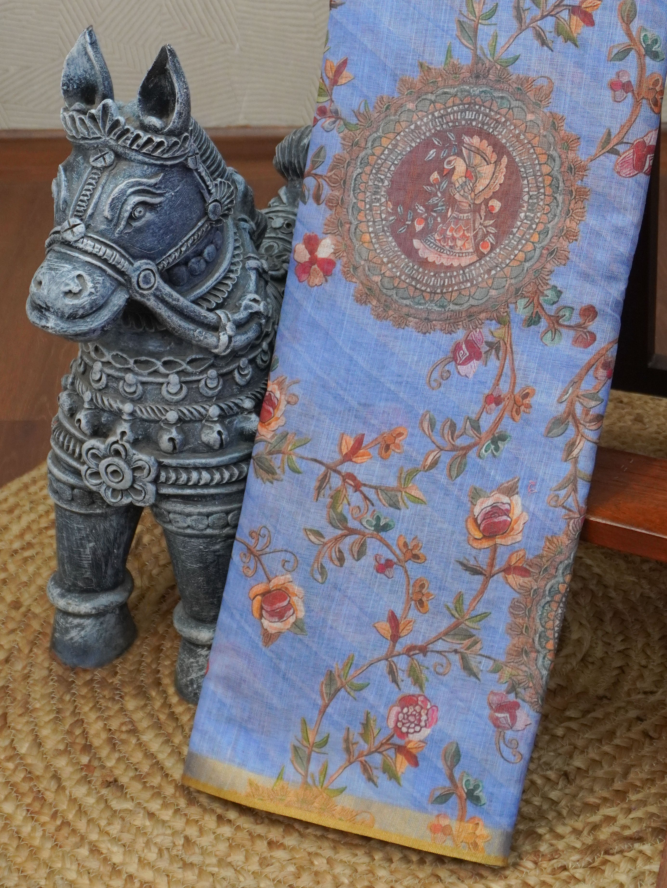 Linen Cotton Saree | TTDS3351