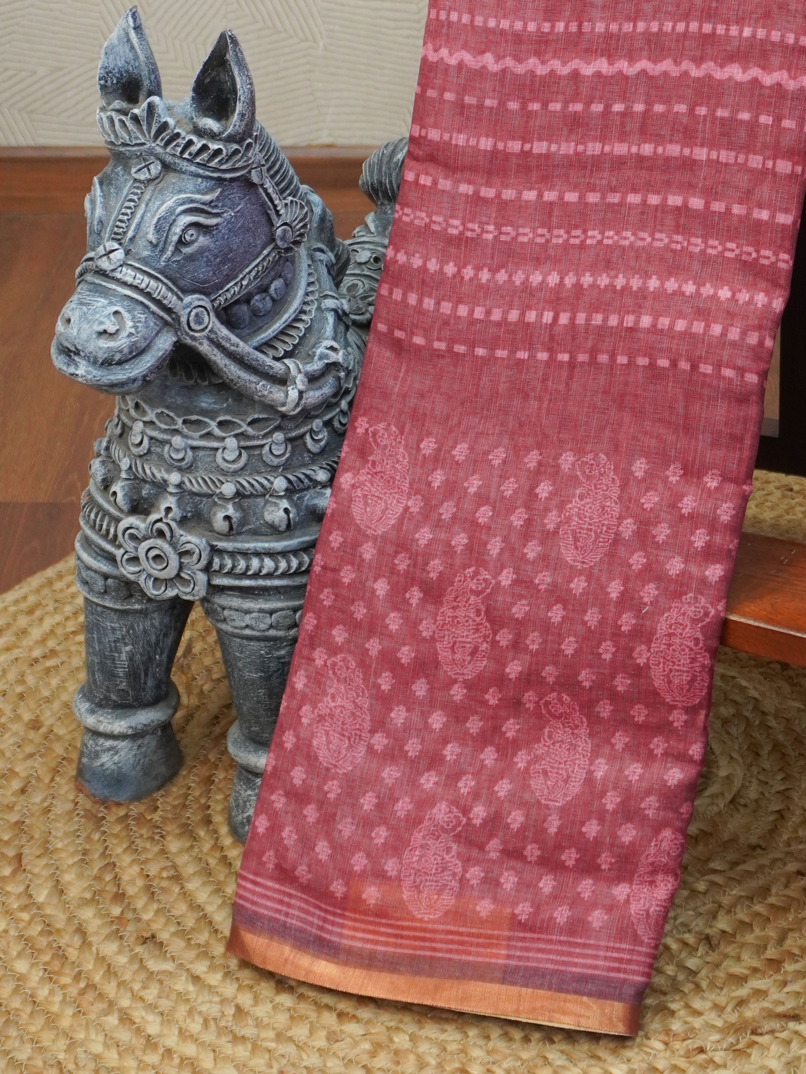 Linen Cotton Saree | TTDS3357