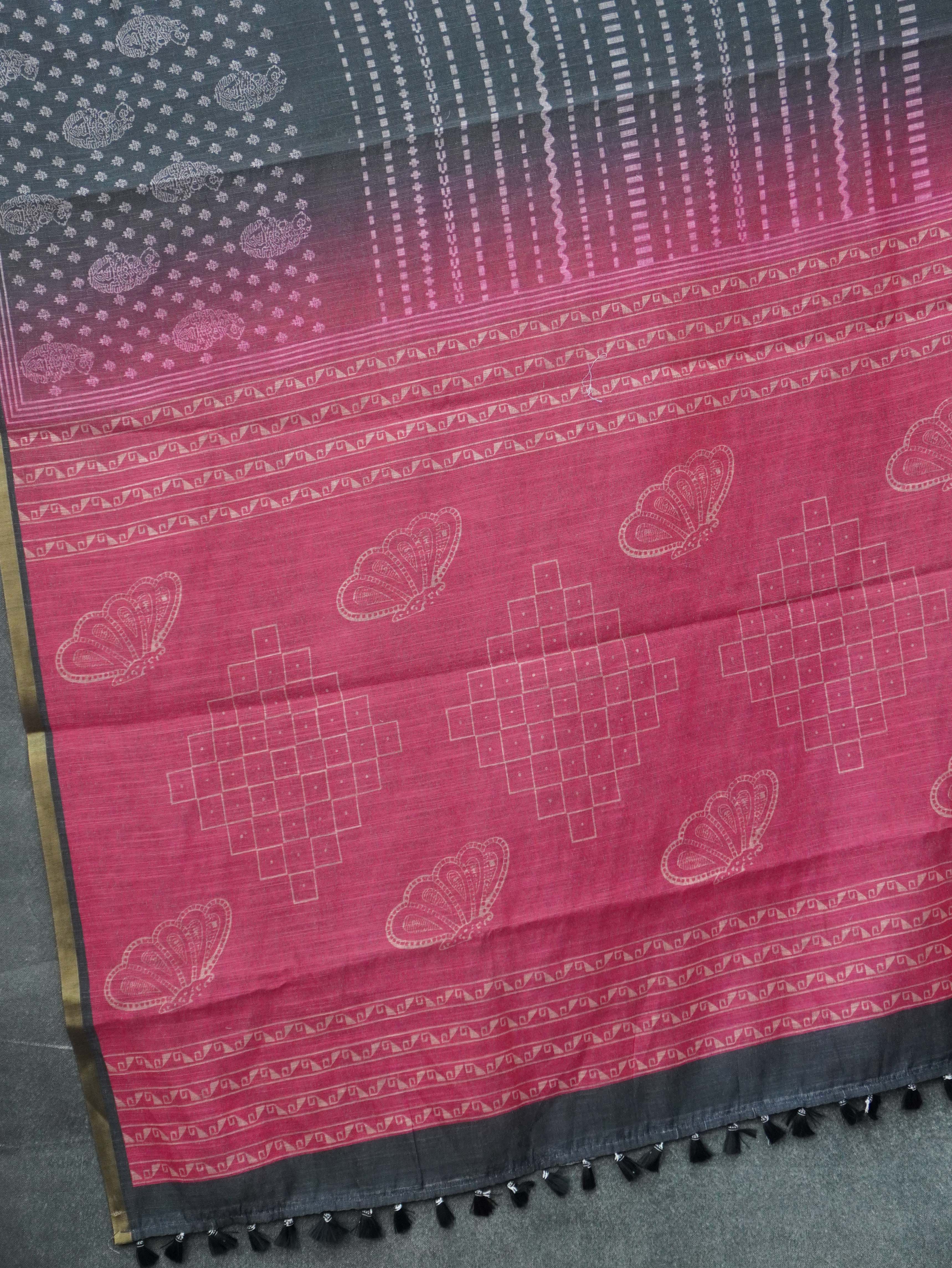 Linen Cotton Saree | TTDS3357