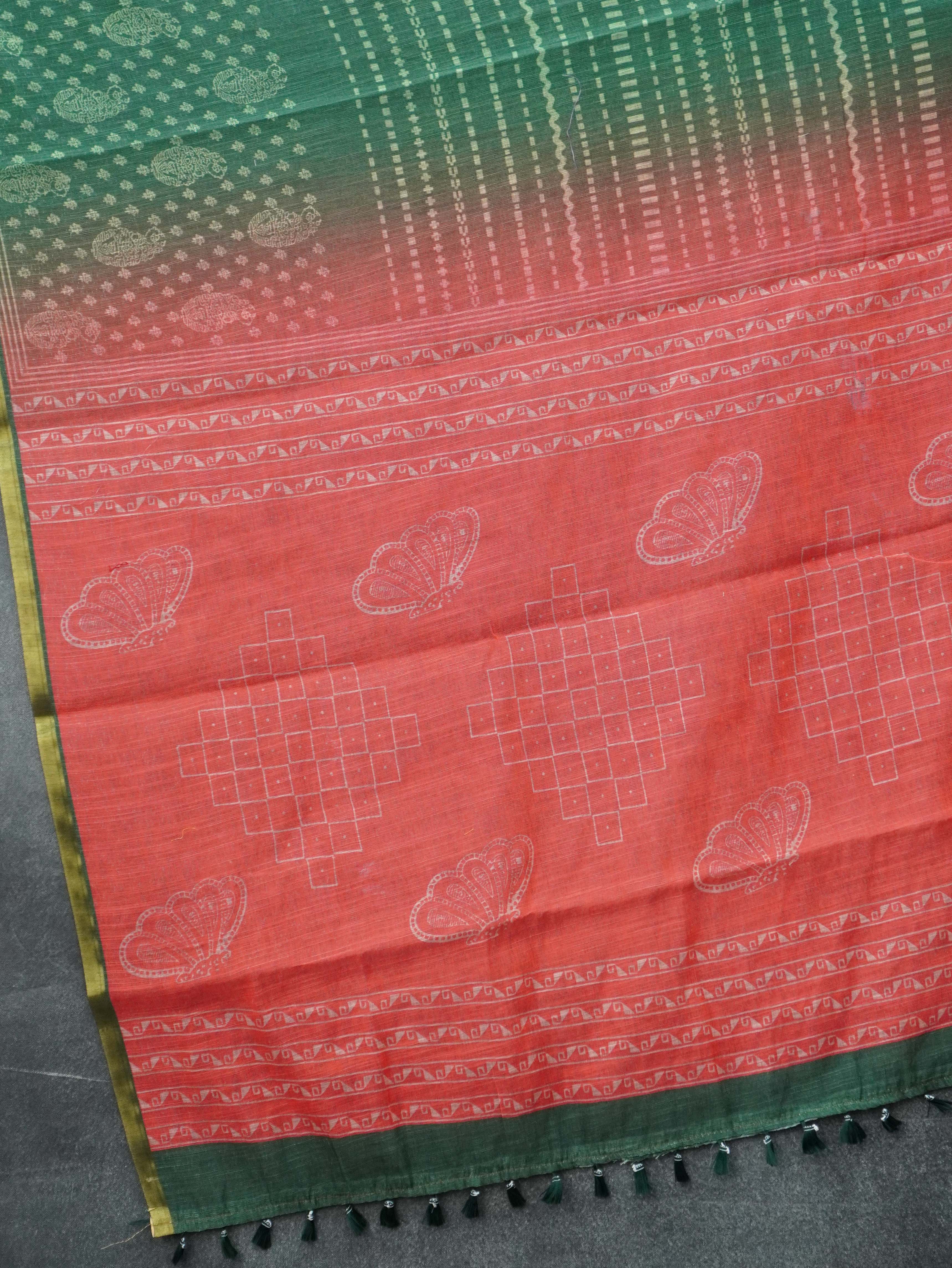 Linen Cotton Saree | TTDS3357