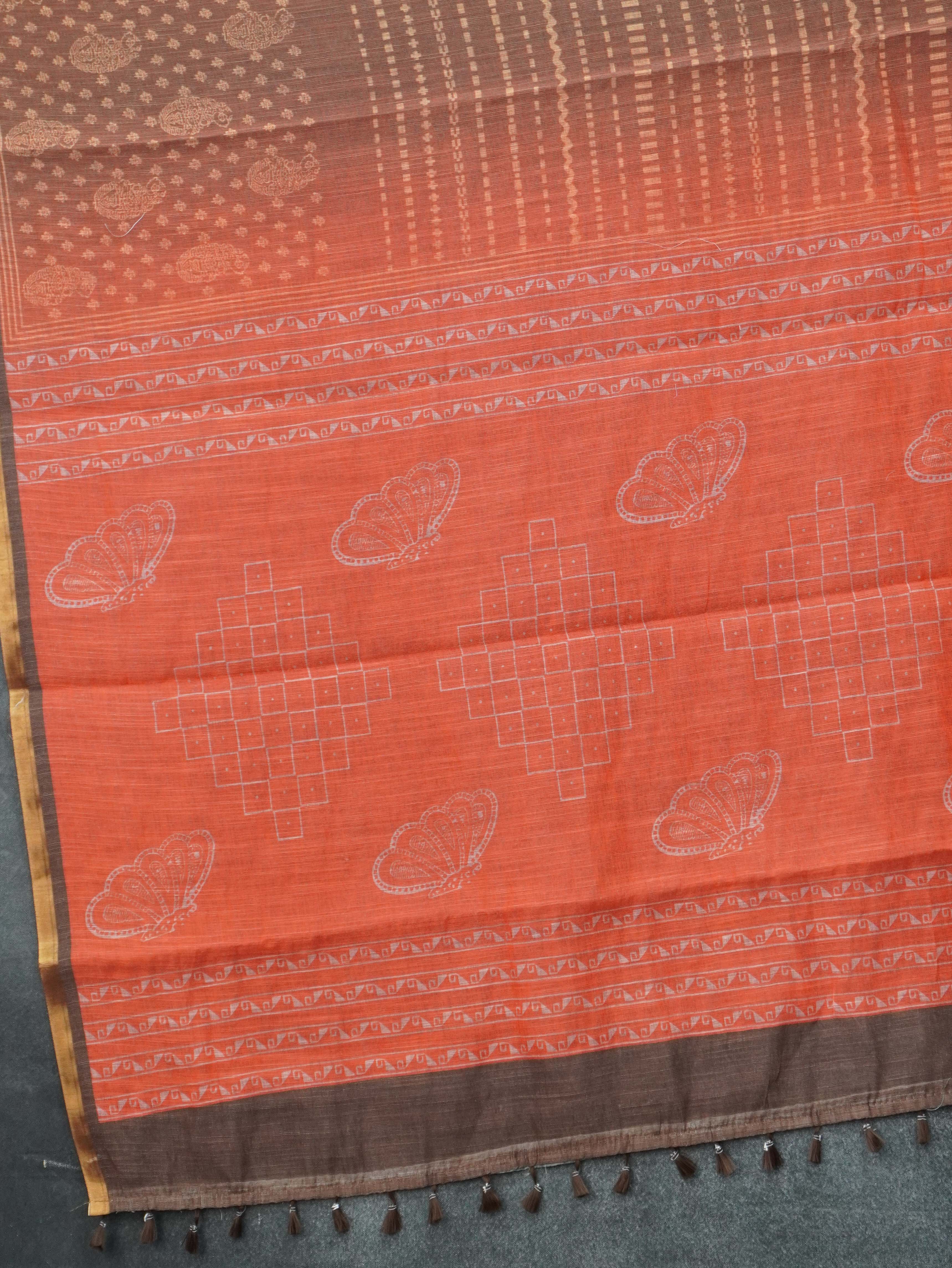 Linen Cotton Saree | TTDS3357