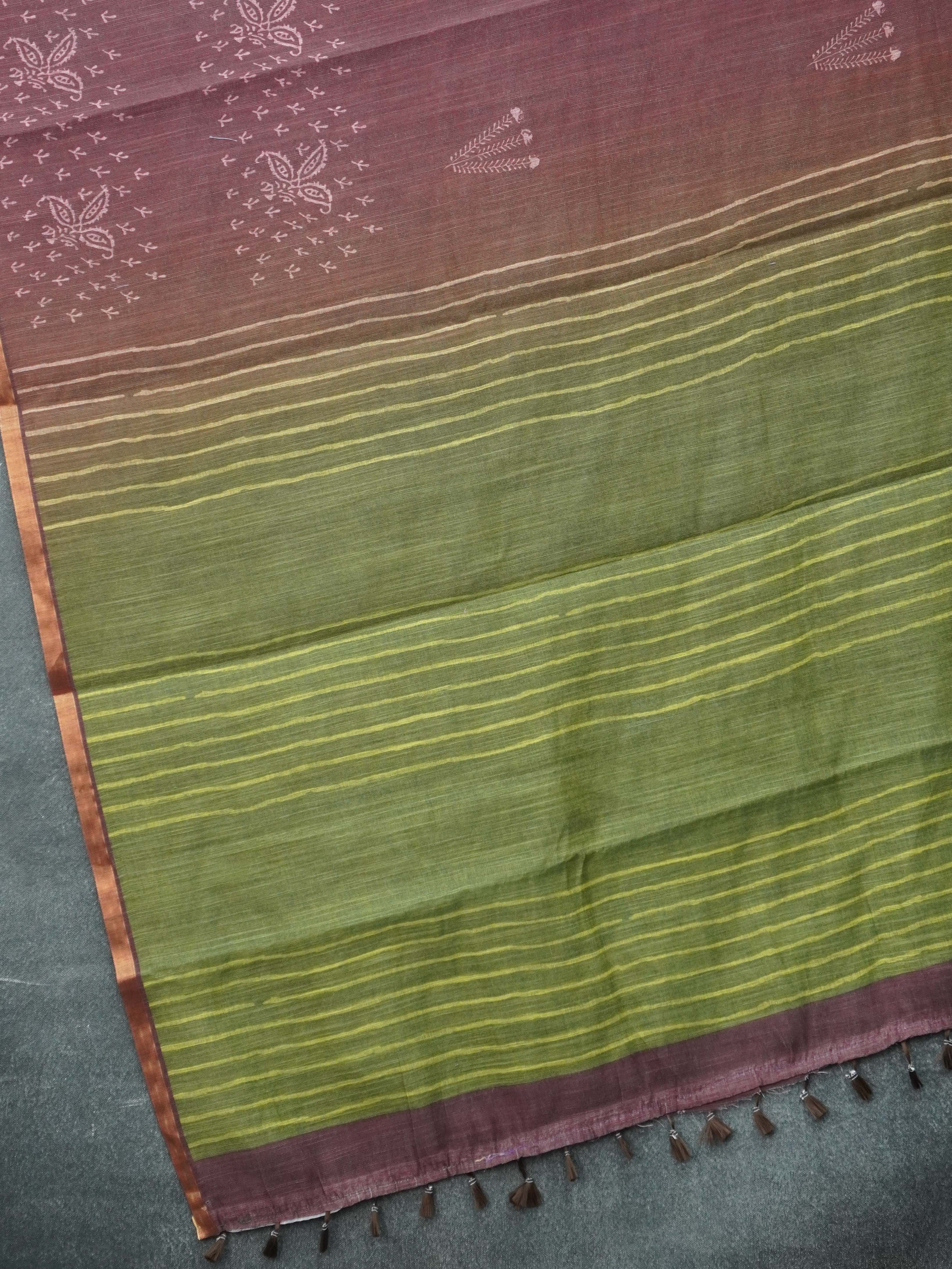 Linen Cotton Saree | TTDS3355
