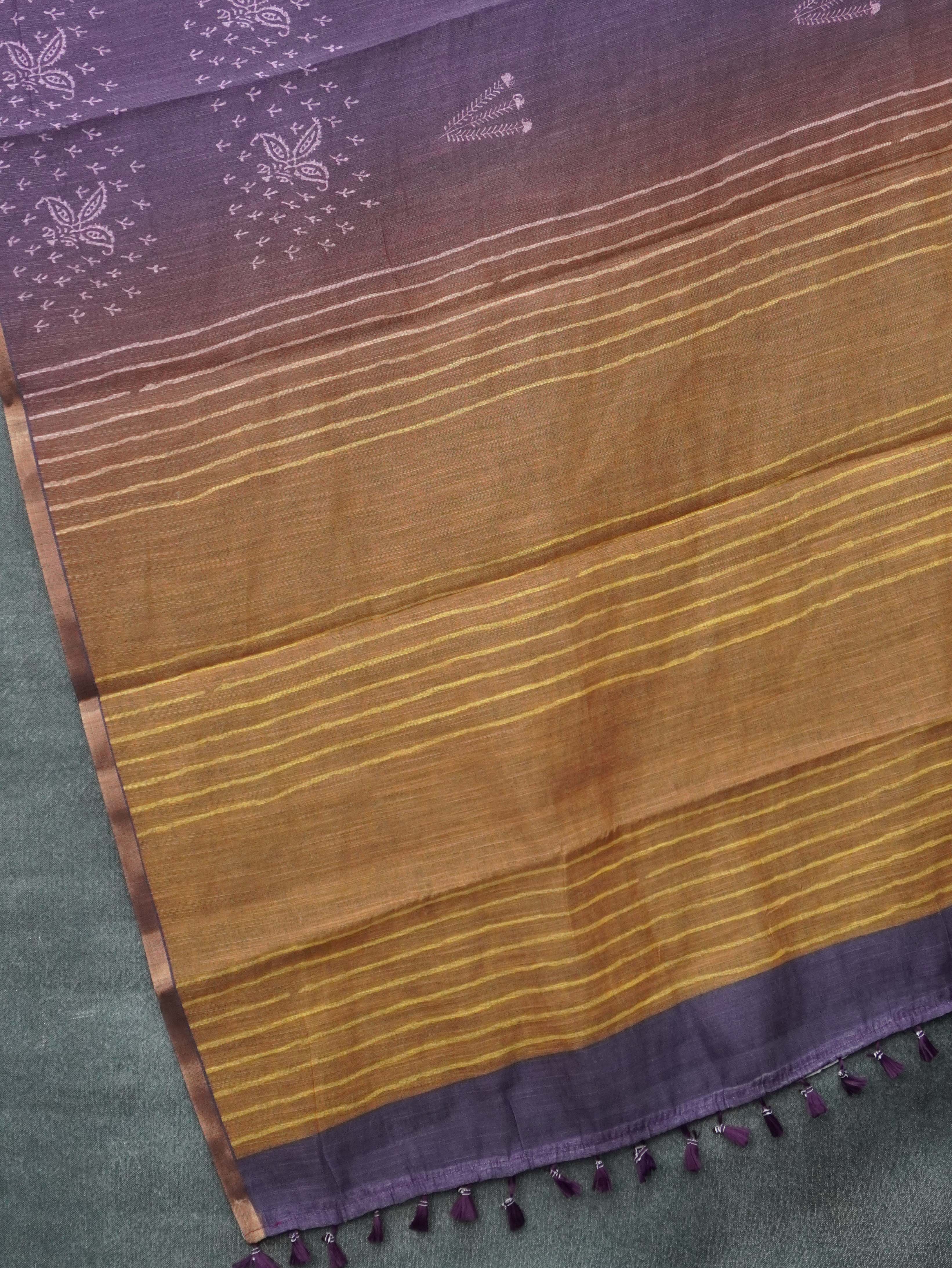 Linen Cotton Saree | TTDS3356