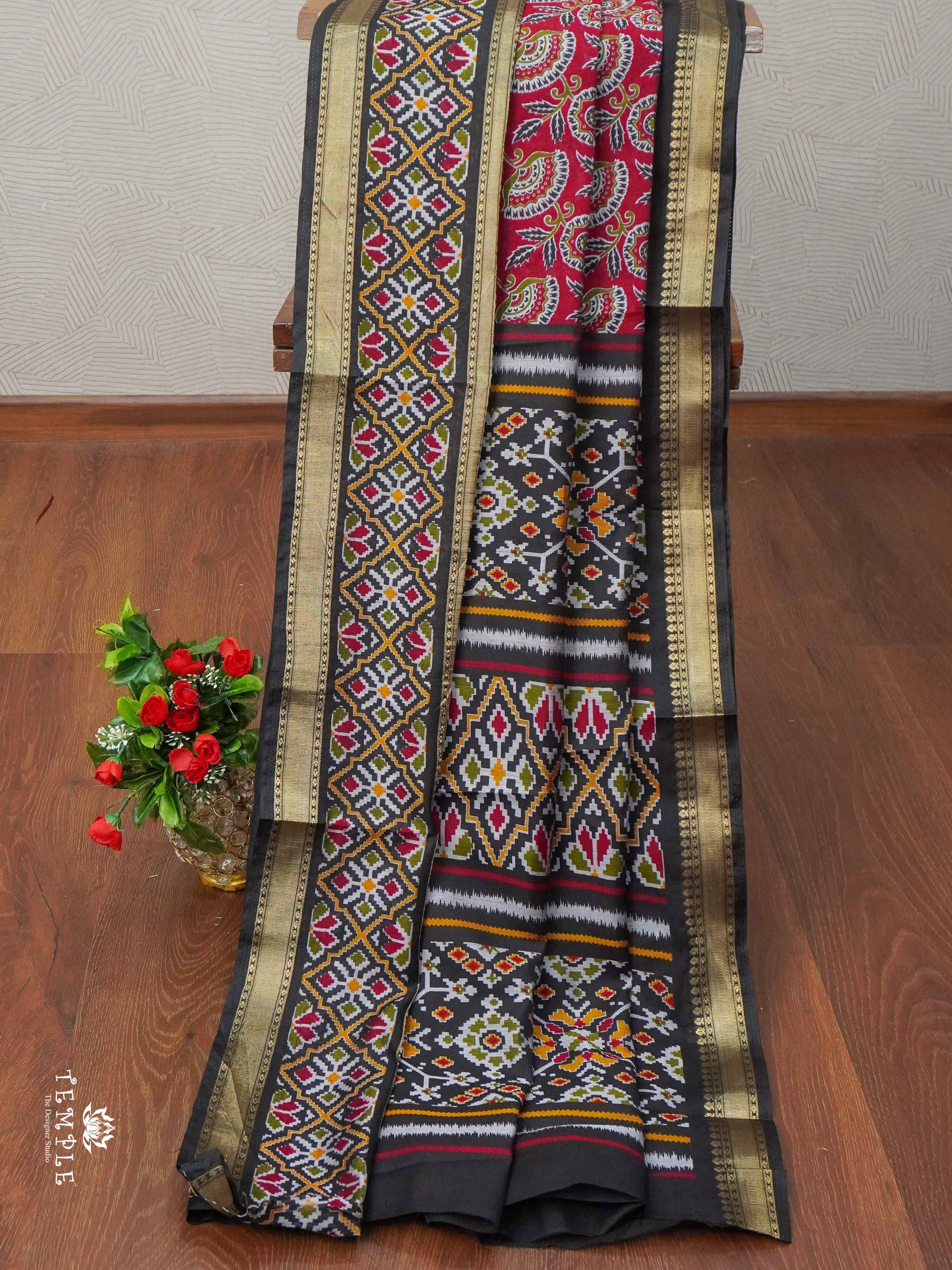 Chanderi Cotton Saree With Ajrakh Printed | TTDS1966