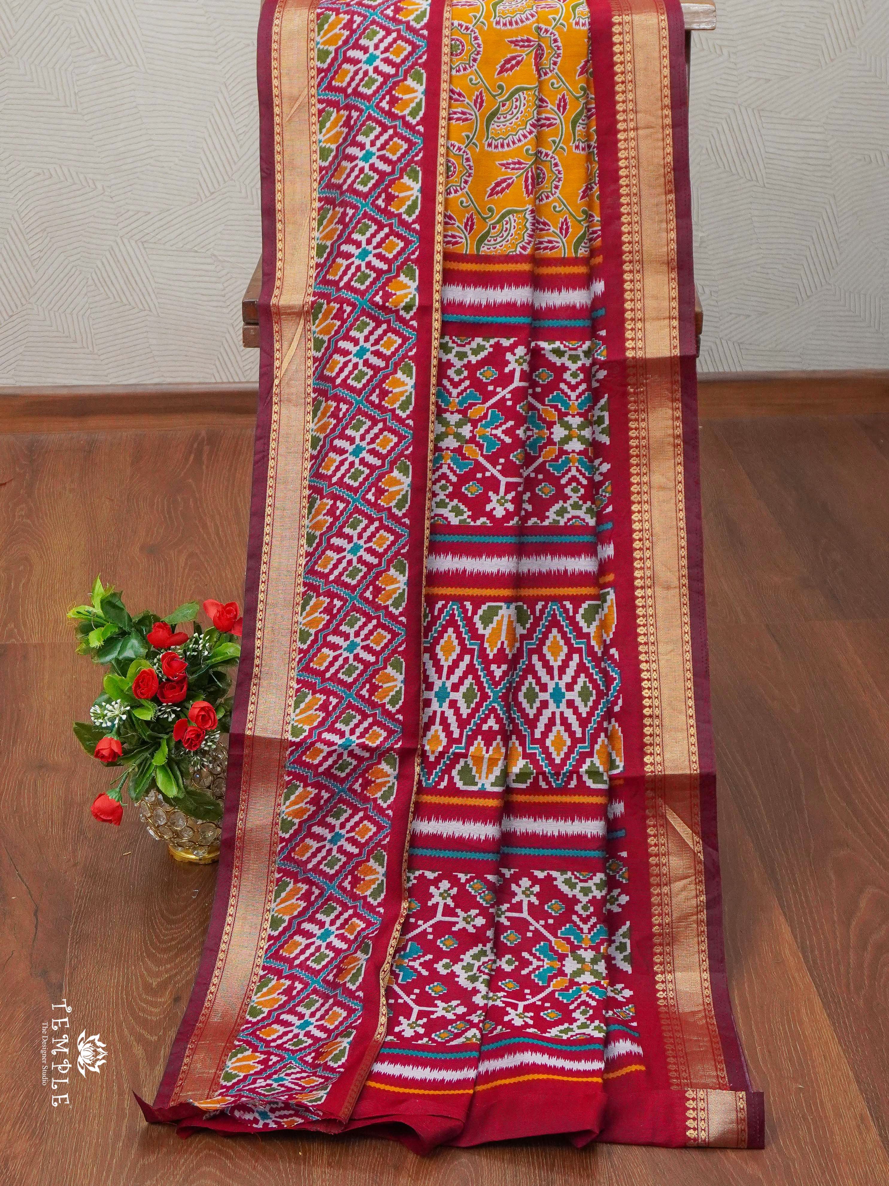 Chanderi Cotton Saree With Ajrakh Printed | TTDS1966