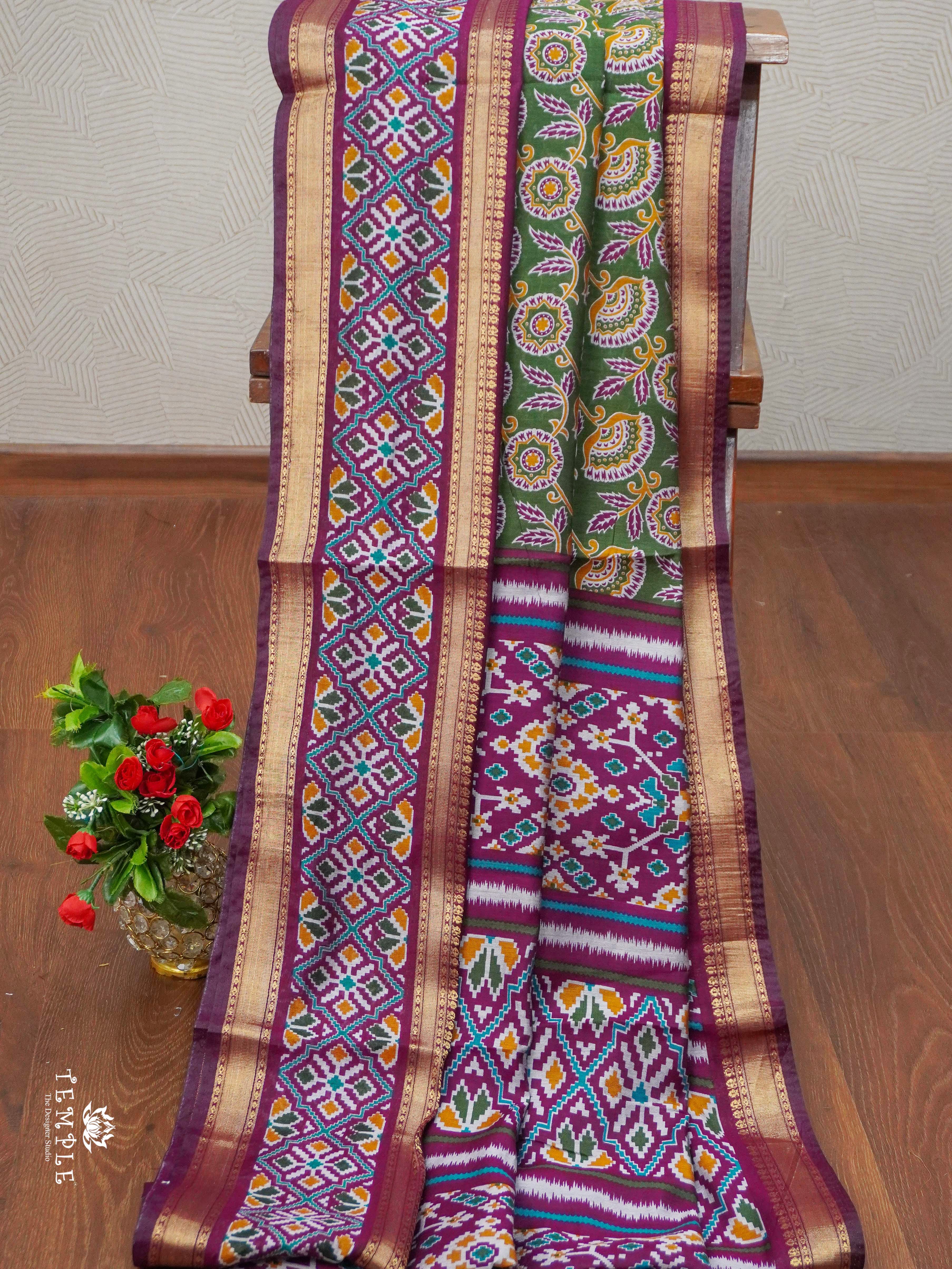 Chanderi Cotton Saree With Ajrakh Printed | TTDS1966
