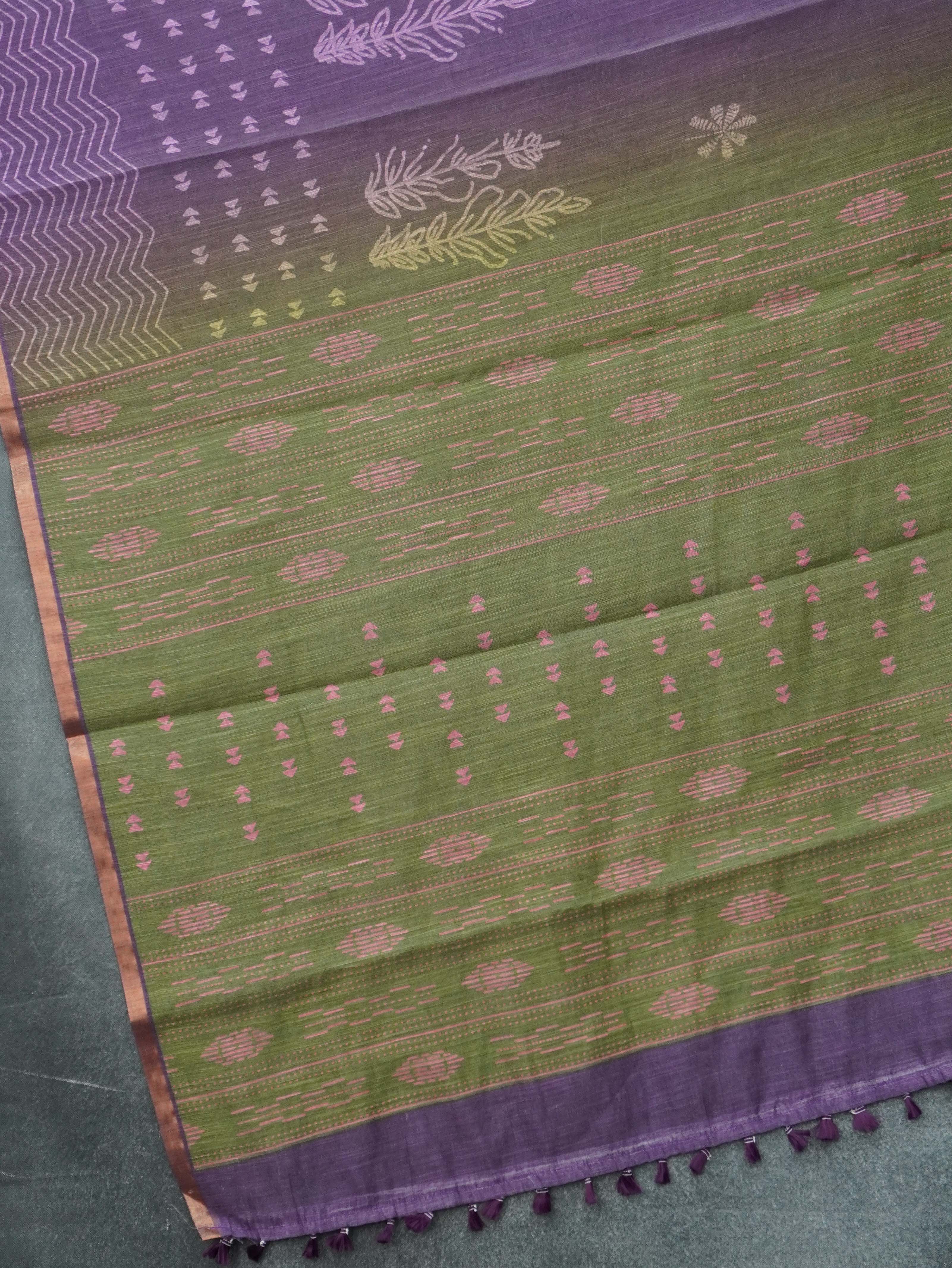 Linen Cotton Saree | TTDS3355
