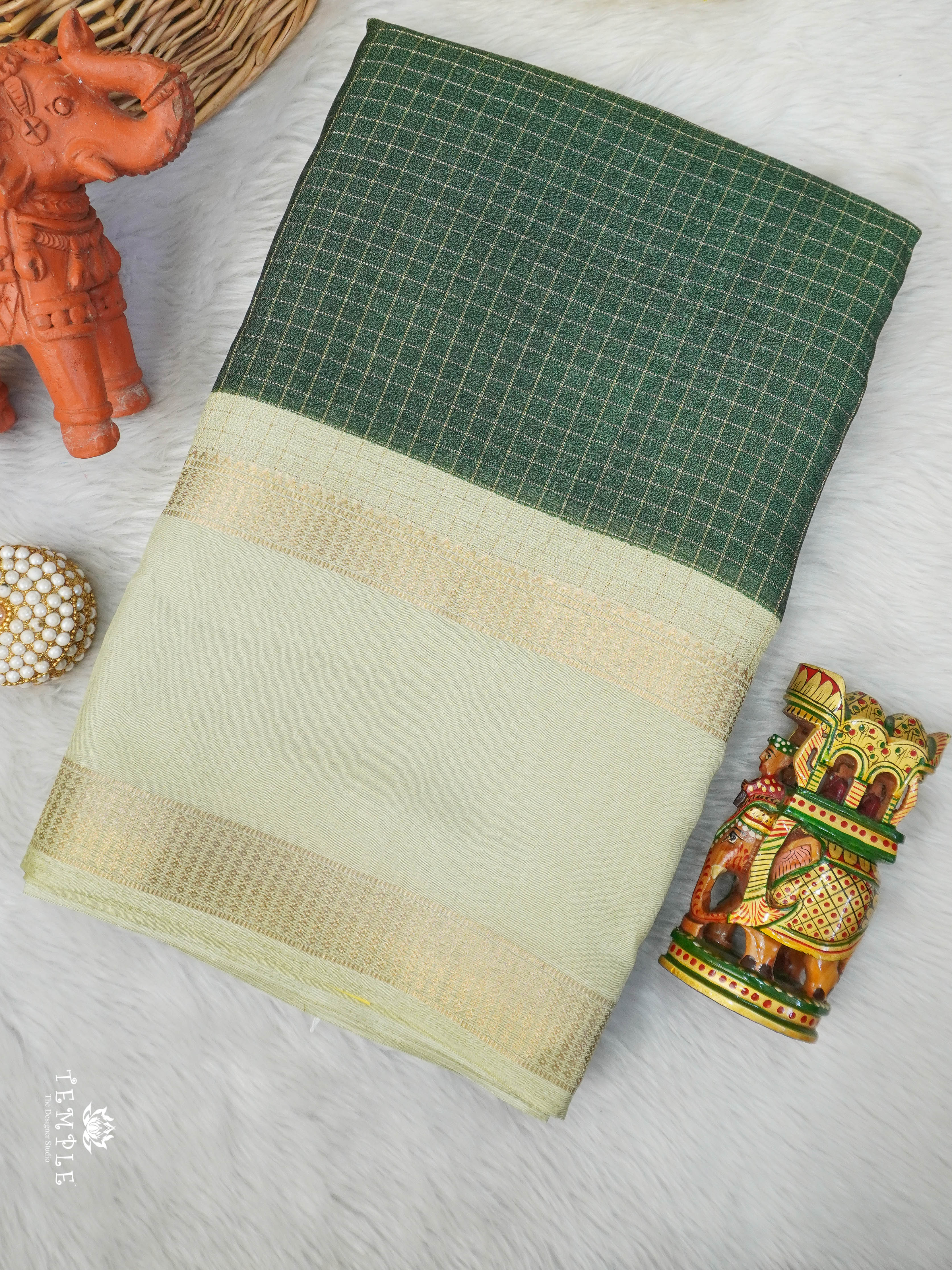 Checked Pattern Georgette Saree | TTDS2943