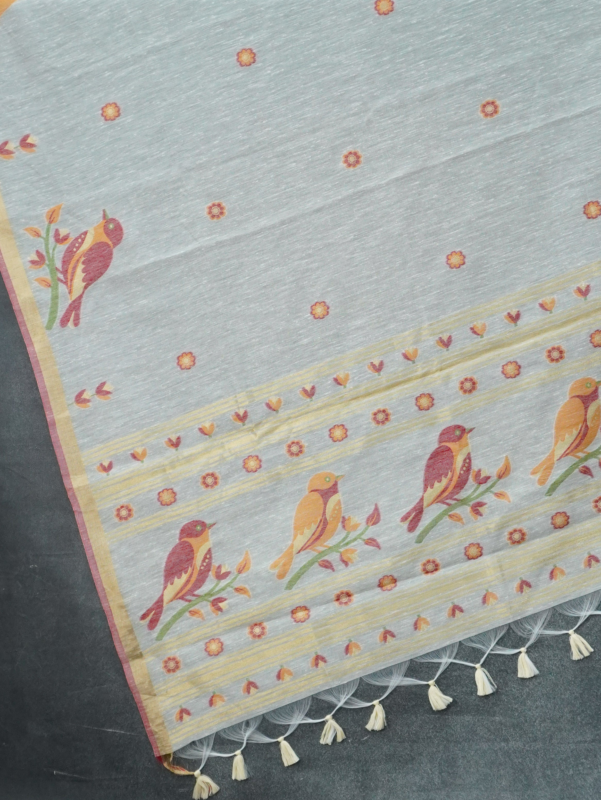 Linen Cotton Saree | TTDS3349