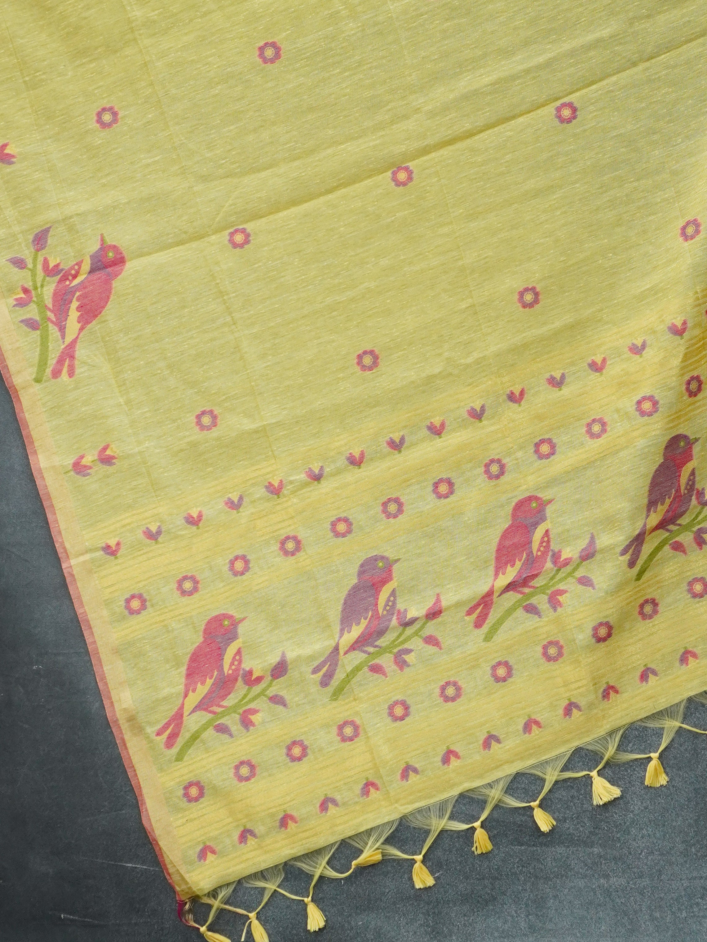 Linen Cotton Saree | TTDS3349