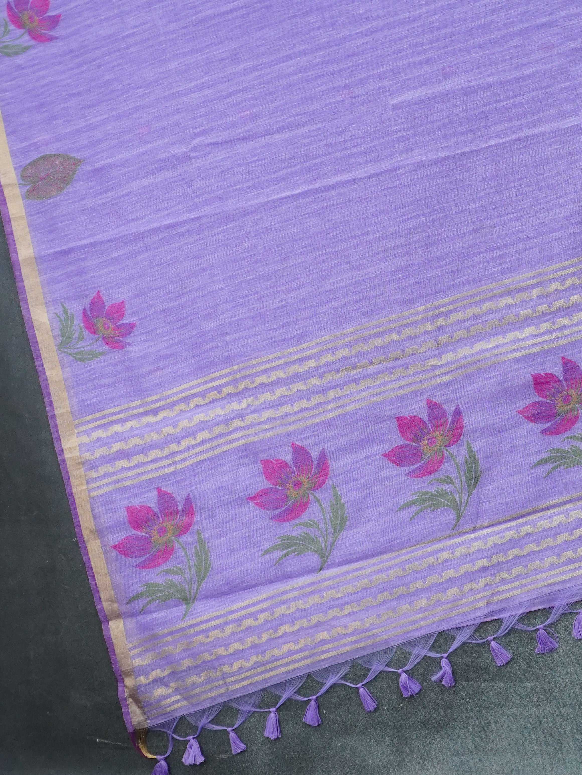 Linen Cotton Saree | TTDS3348