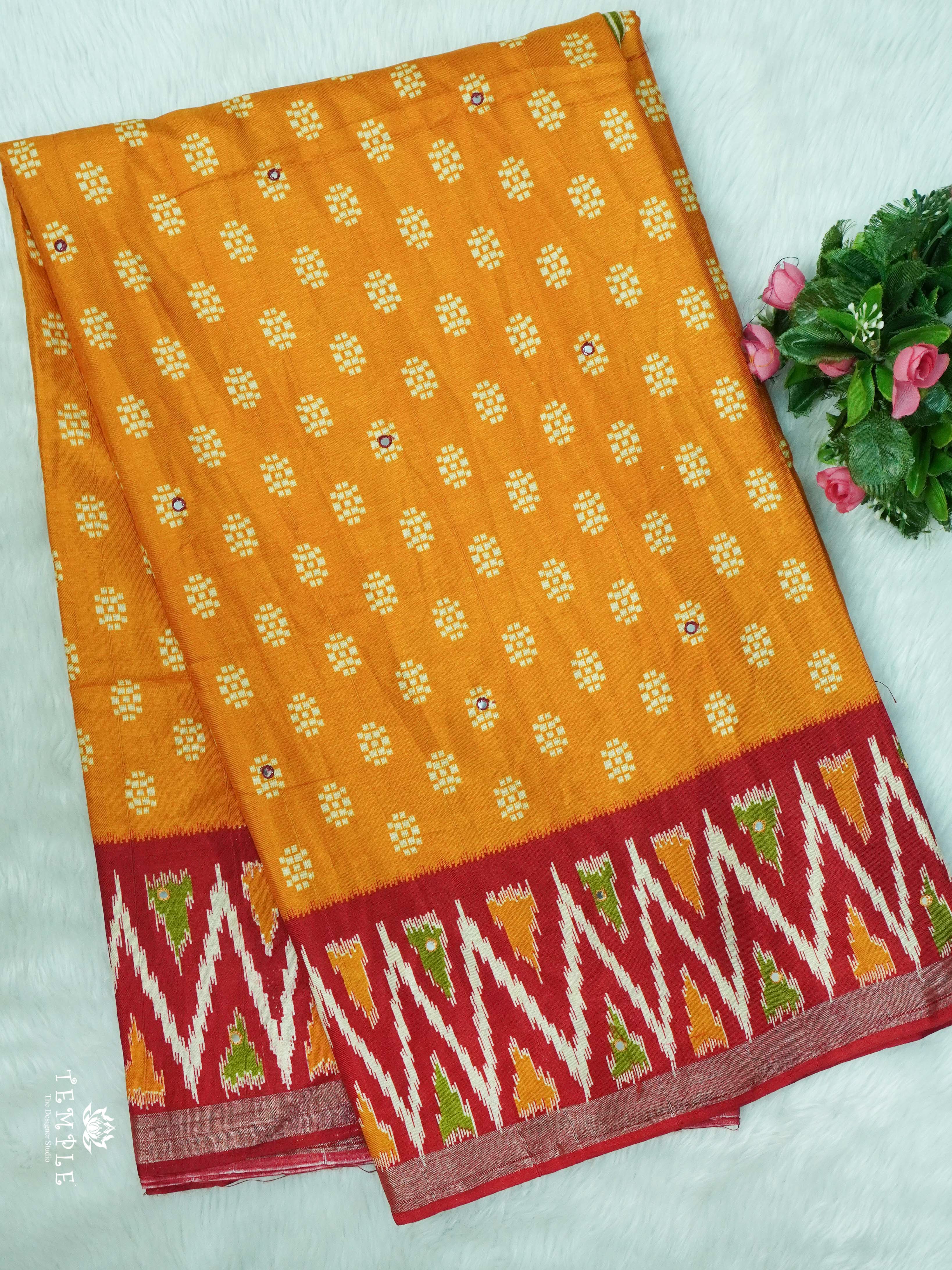 Fancy Cotton Saree With Mirror Work | TTDS2433