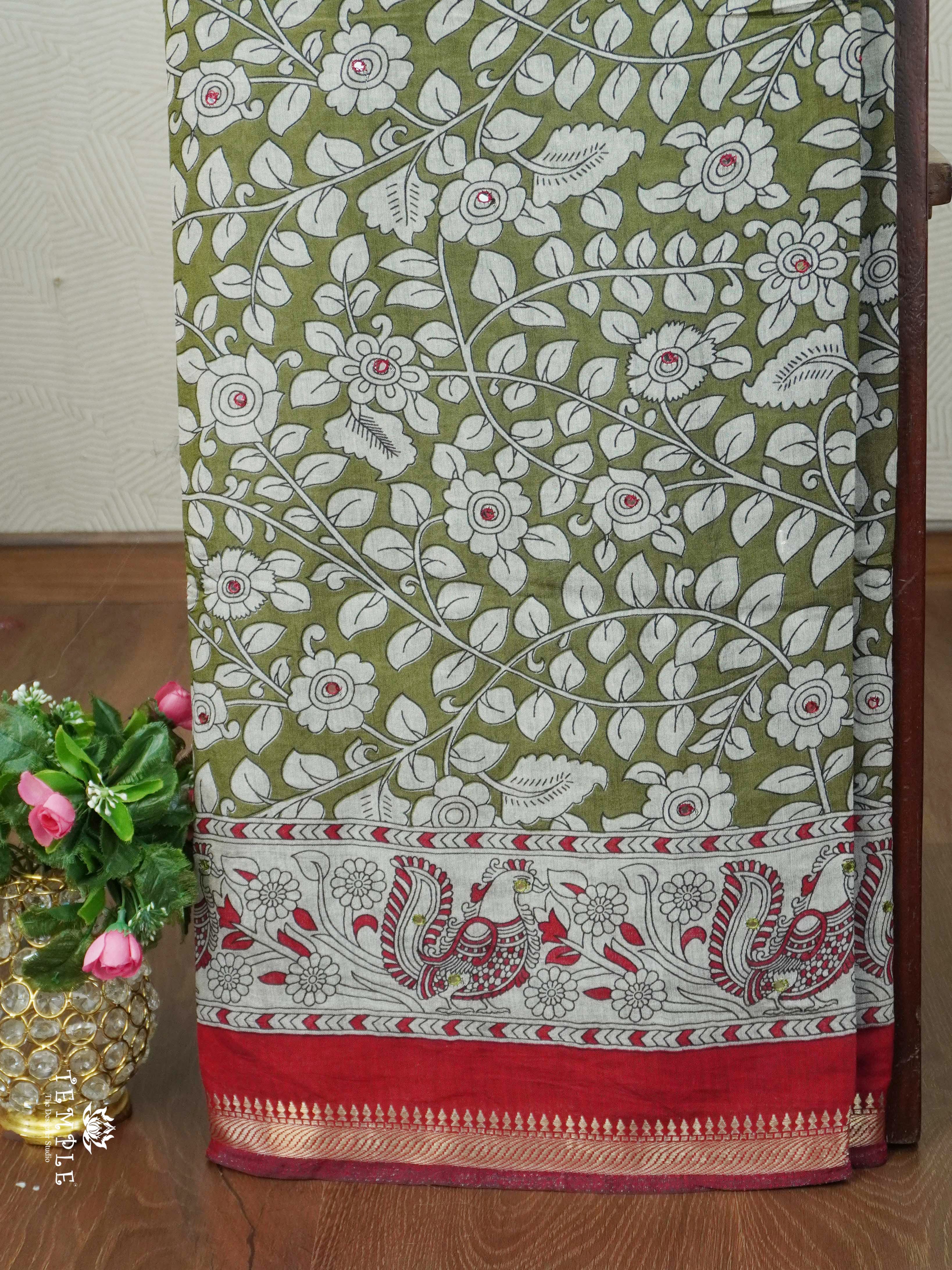 Mangalagiri Cotton Saree with Mirror Work | TTDS2438