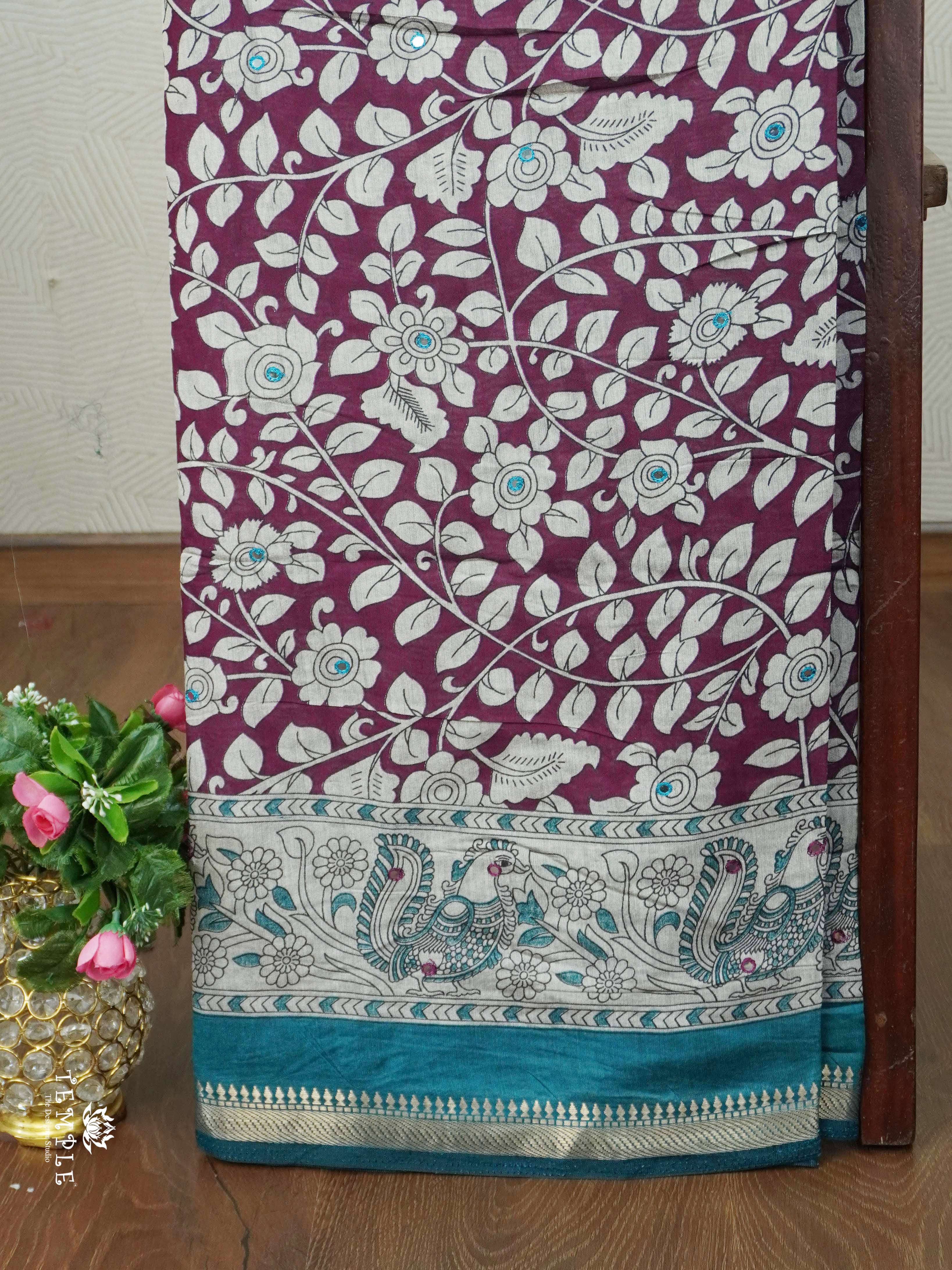 Mangalagiri Cotton Saree with Mirror Work | TTDS2438