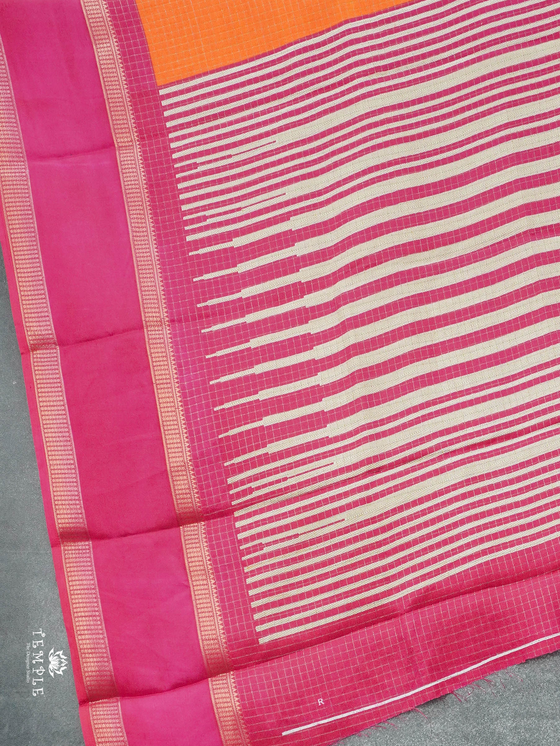 Checked Pattern Georgette Saree | TTDS2943