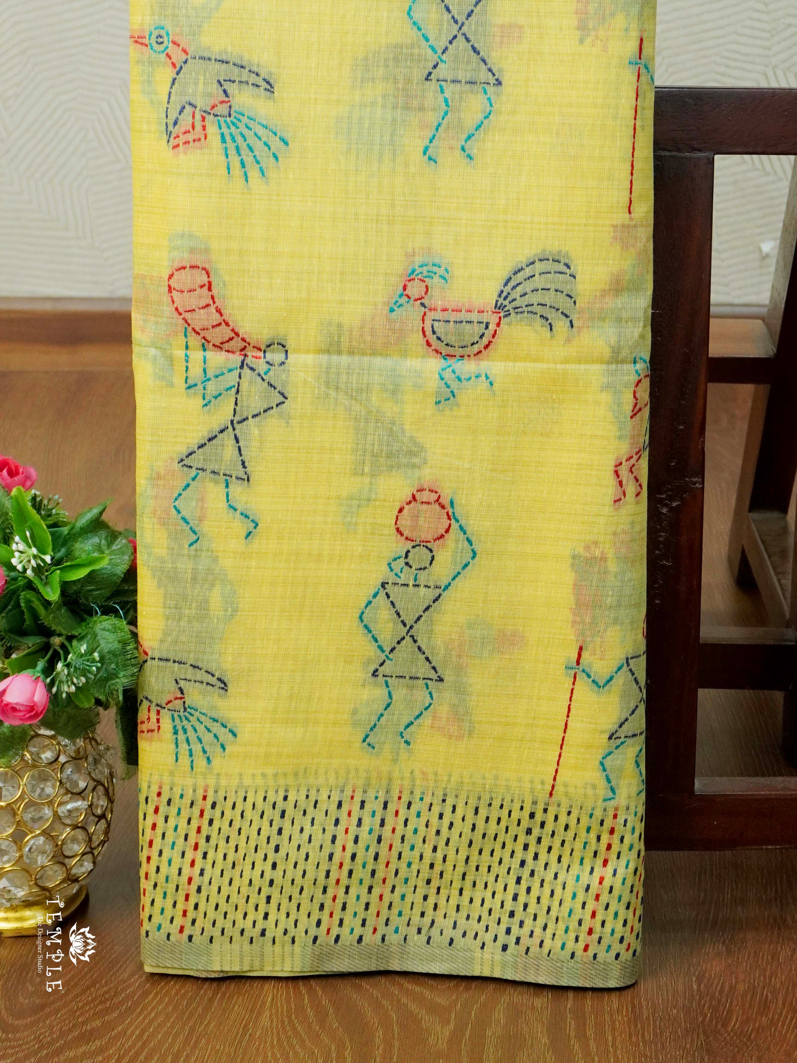 Chanderi Cotton Saree With Thread Woven | TTDS2463