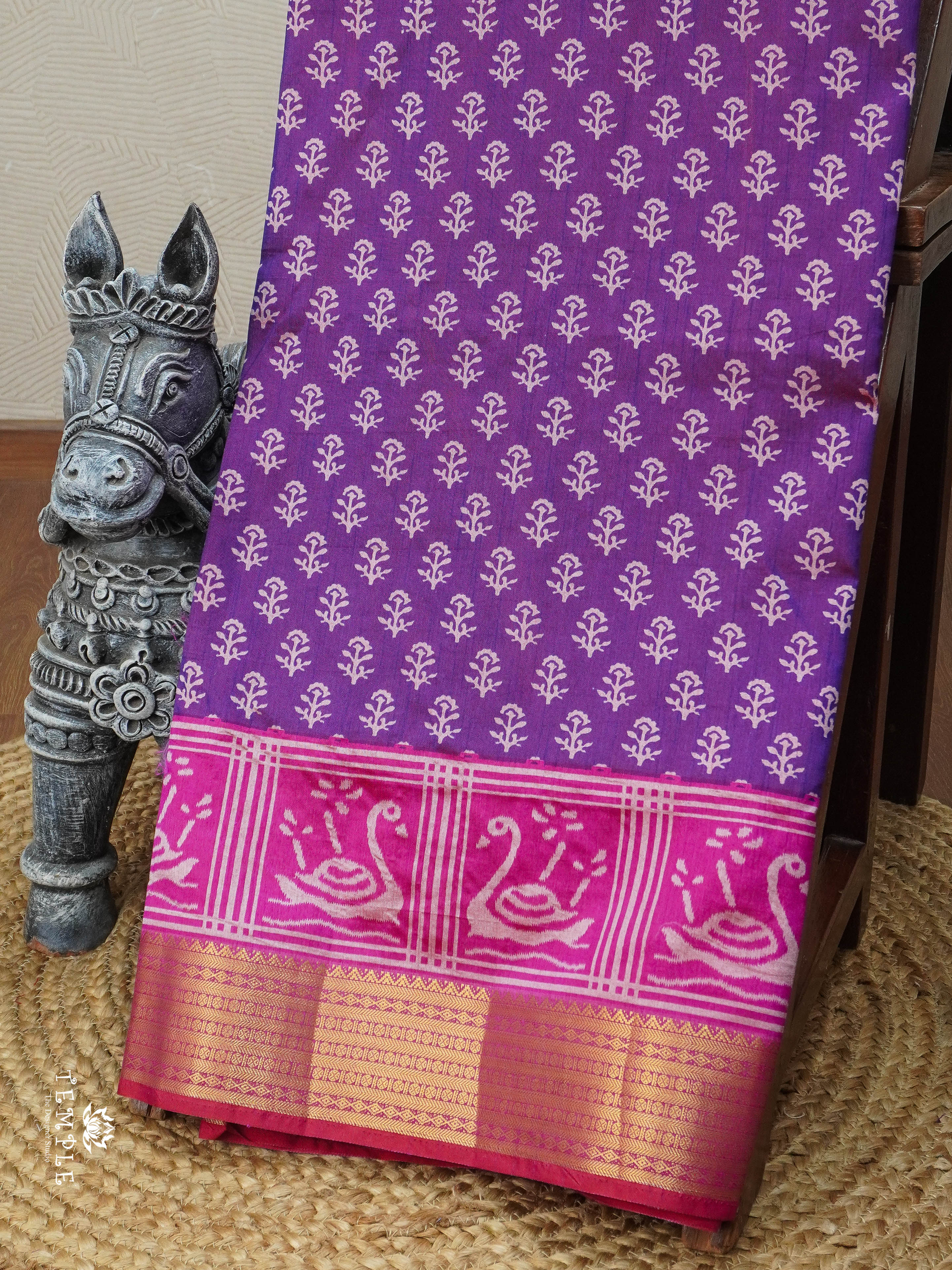 Printed Art Silk Saree | TTDS2953