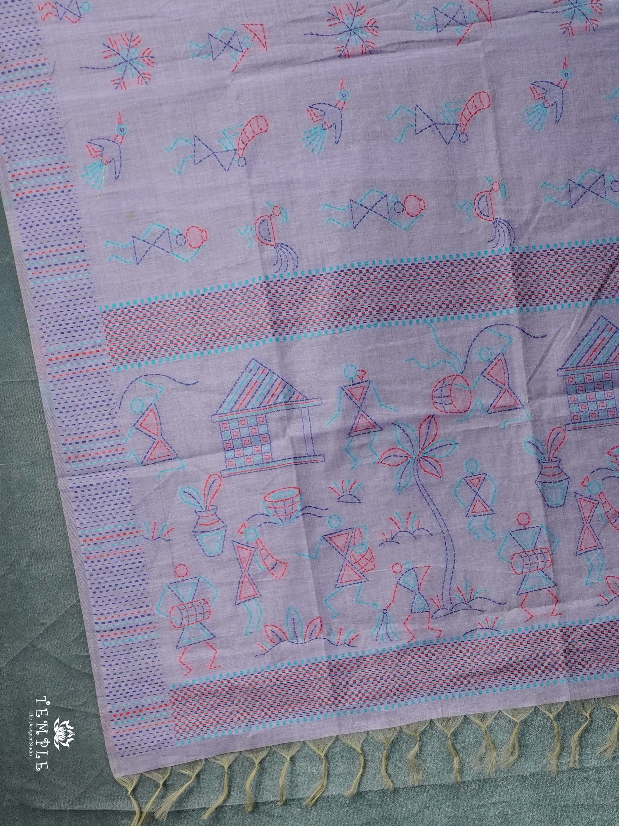 Chanderi Cotton Saree With Thread Woven | TTDS2463