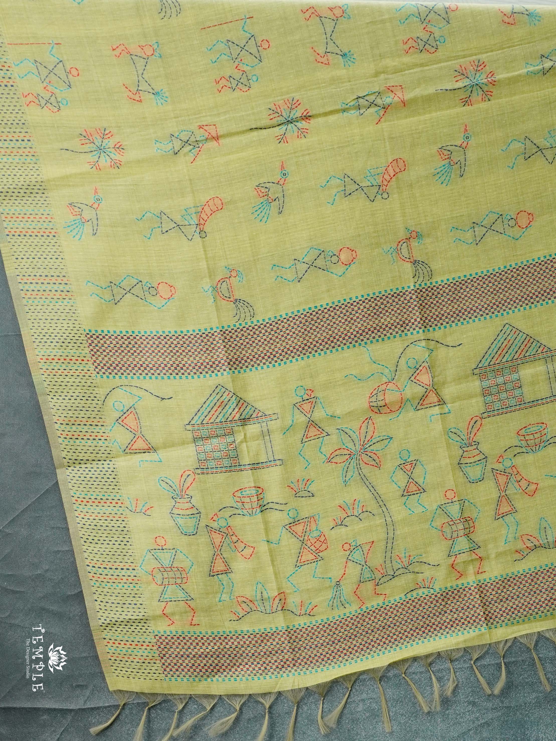 Chanderi Cotton Saree With Thread Woven | TTDS2463