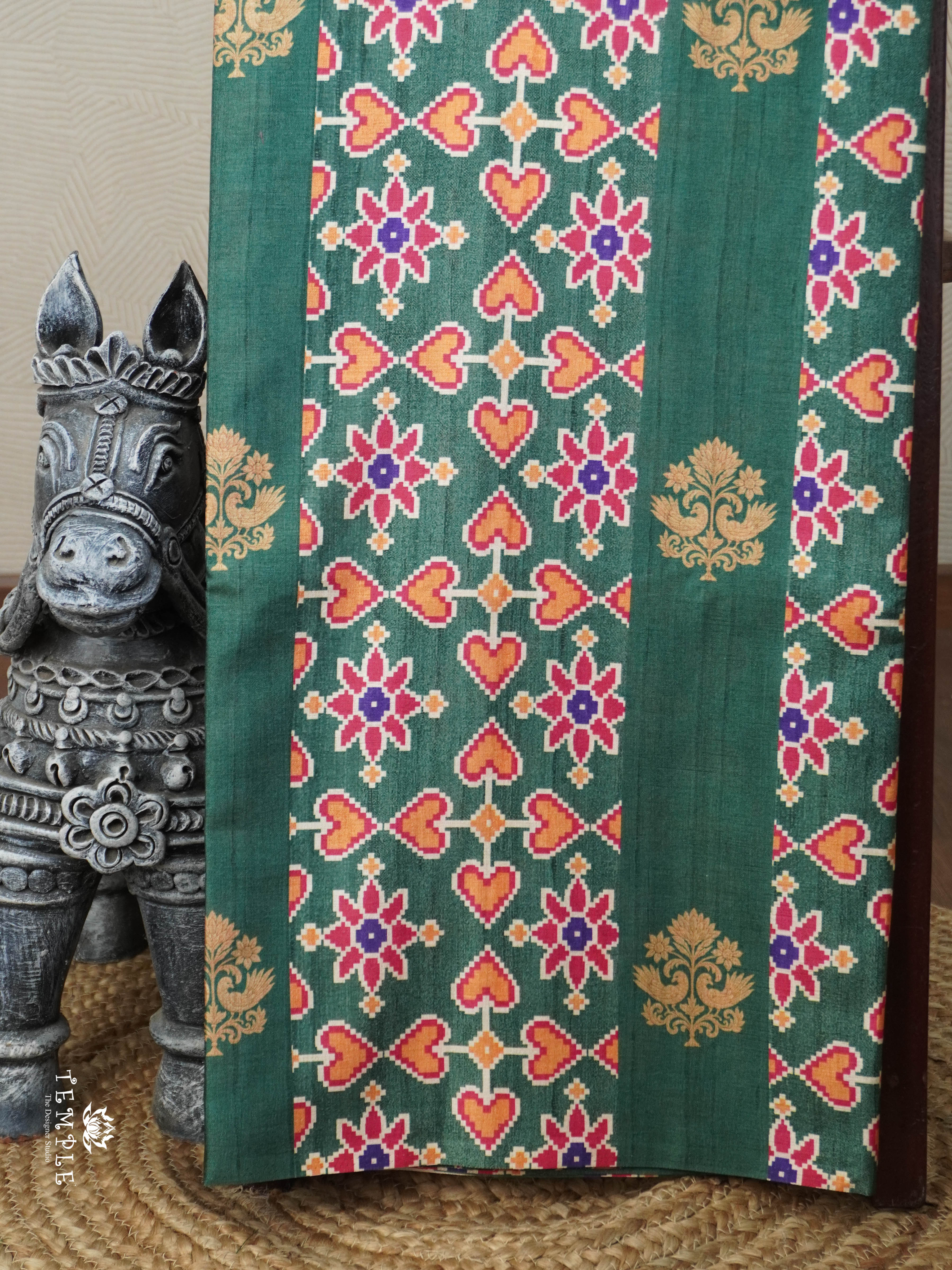 Printed Tussar Silk Saree | TTDS2956