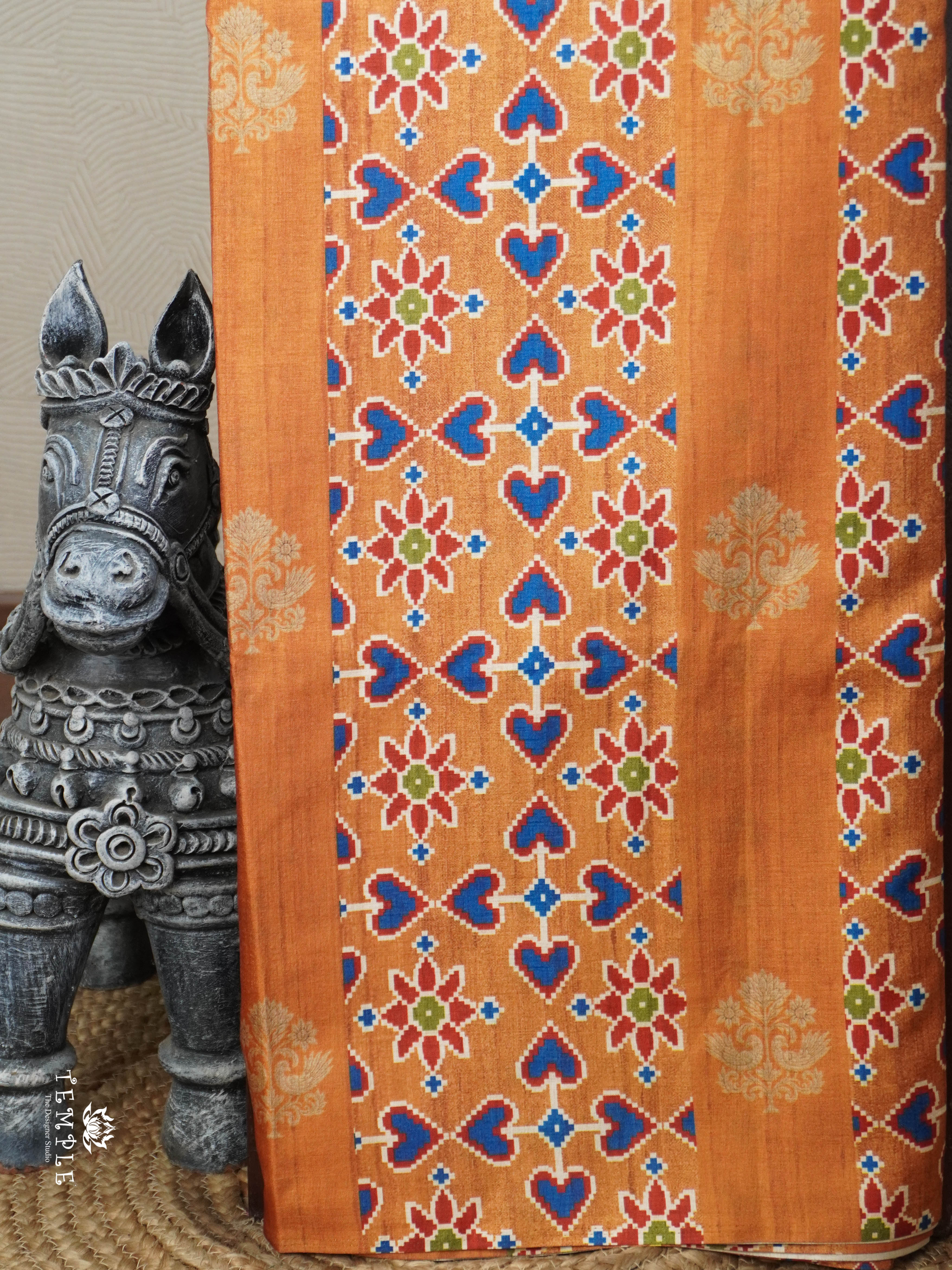 Printed Tussar Silk Saree | TTDS2956