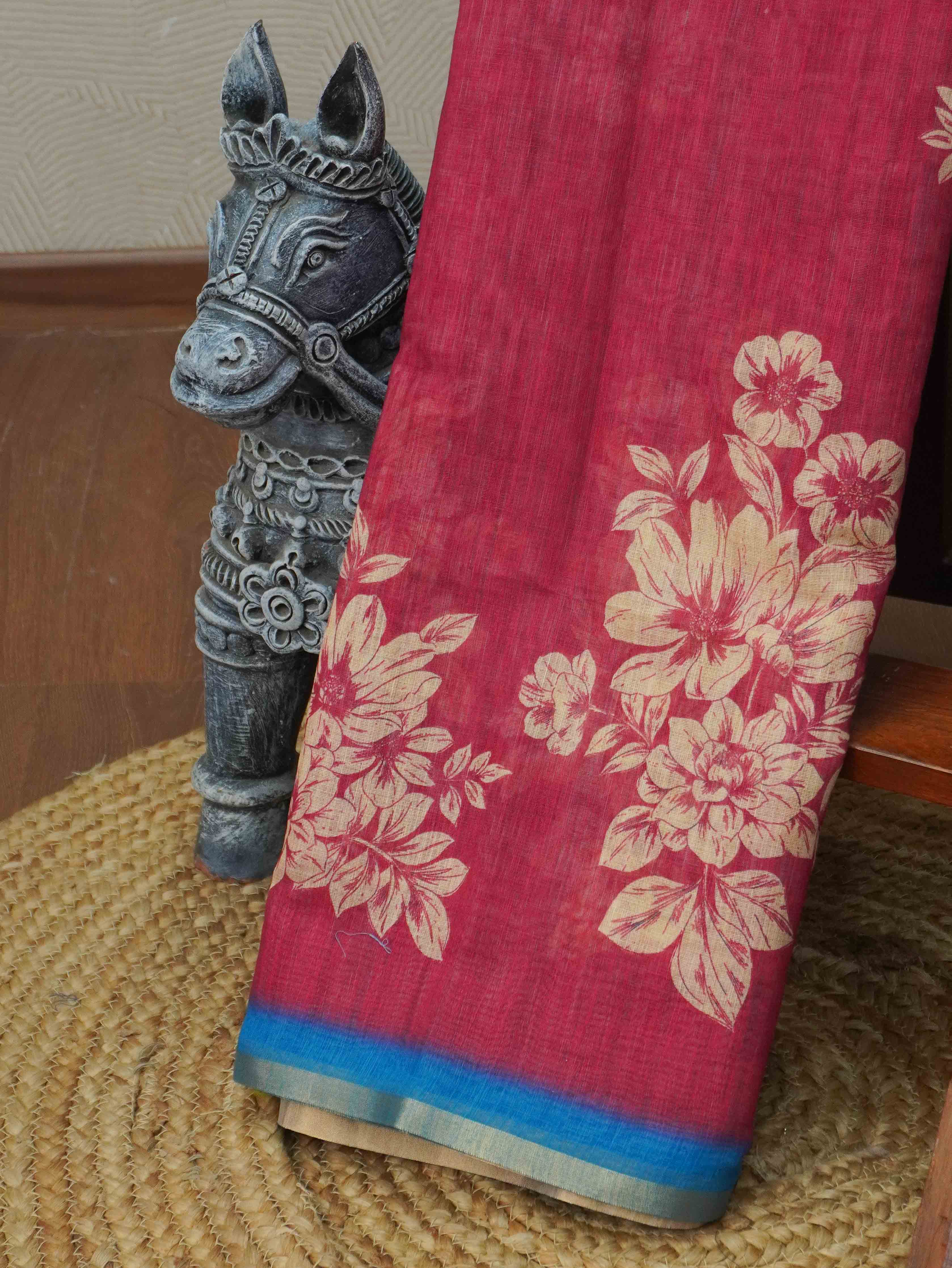Linen Cotton Saree | TTDS3386