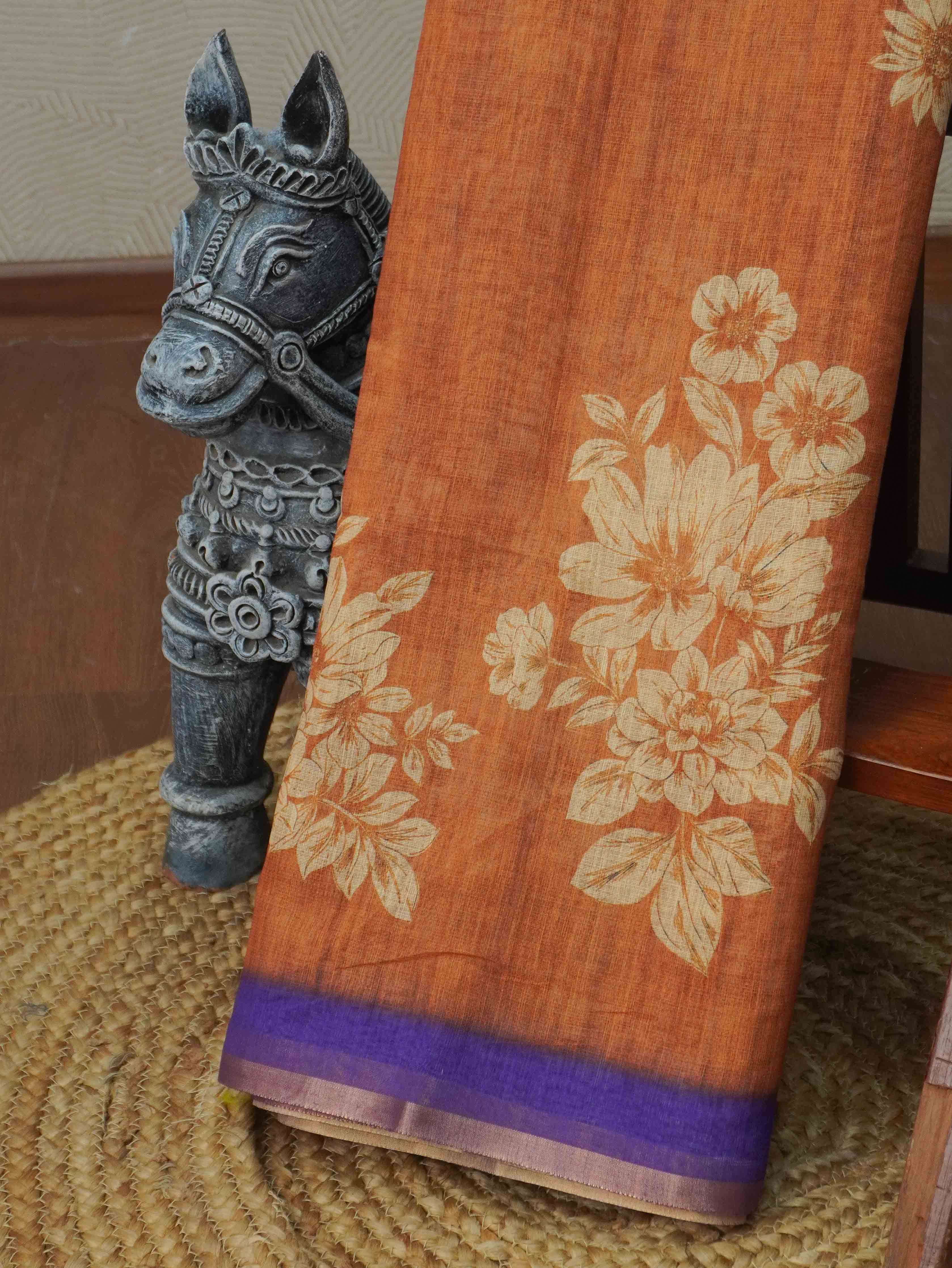 Linen Cotton Saree | TTDS3386