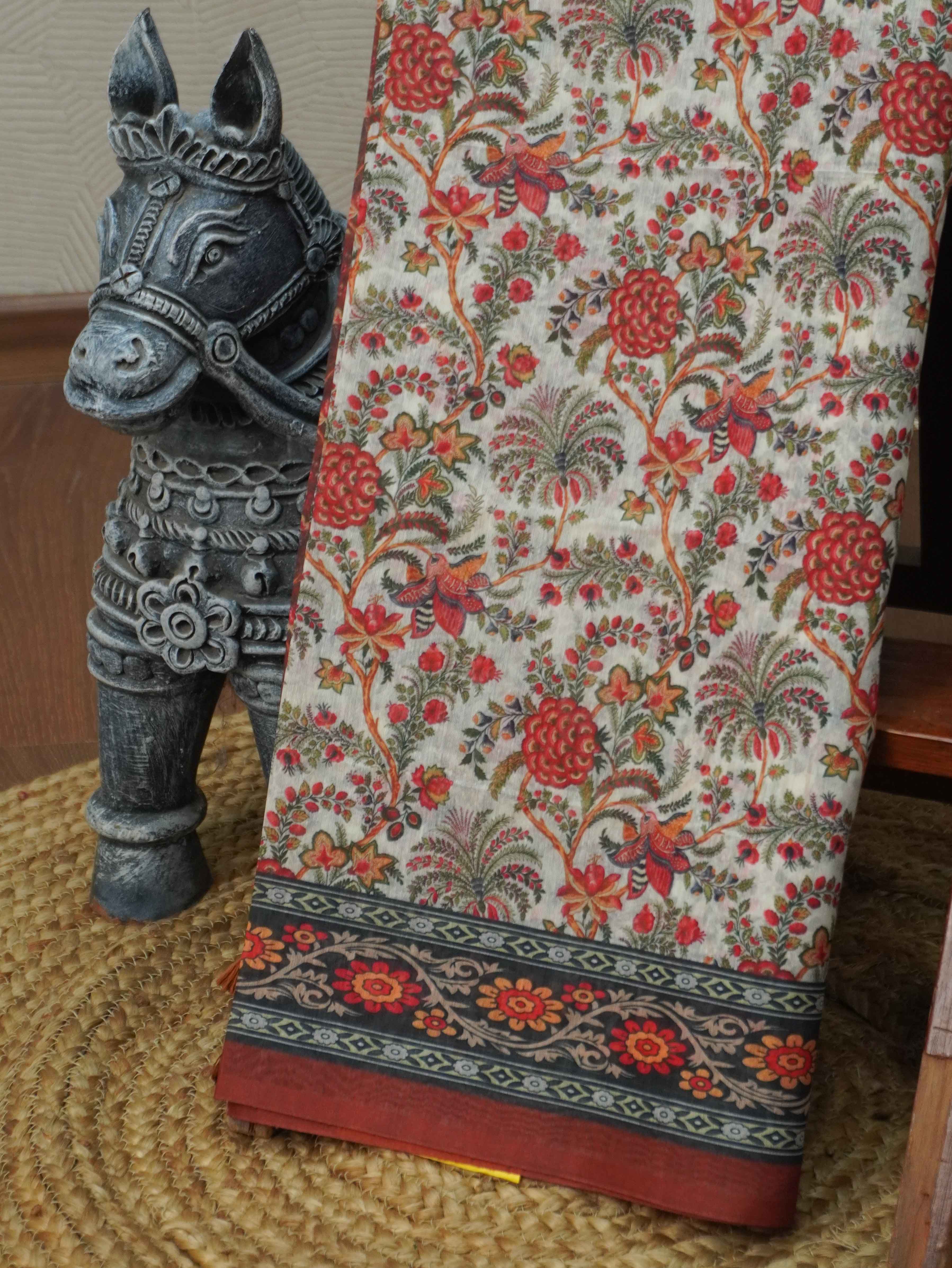 Varnika Printed Chanderi Cotton Saree | TTDS2098