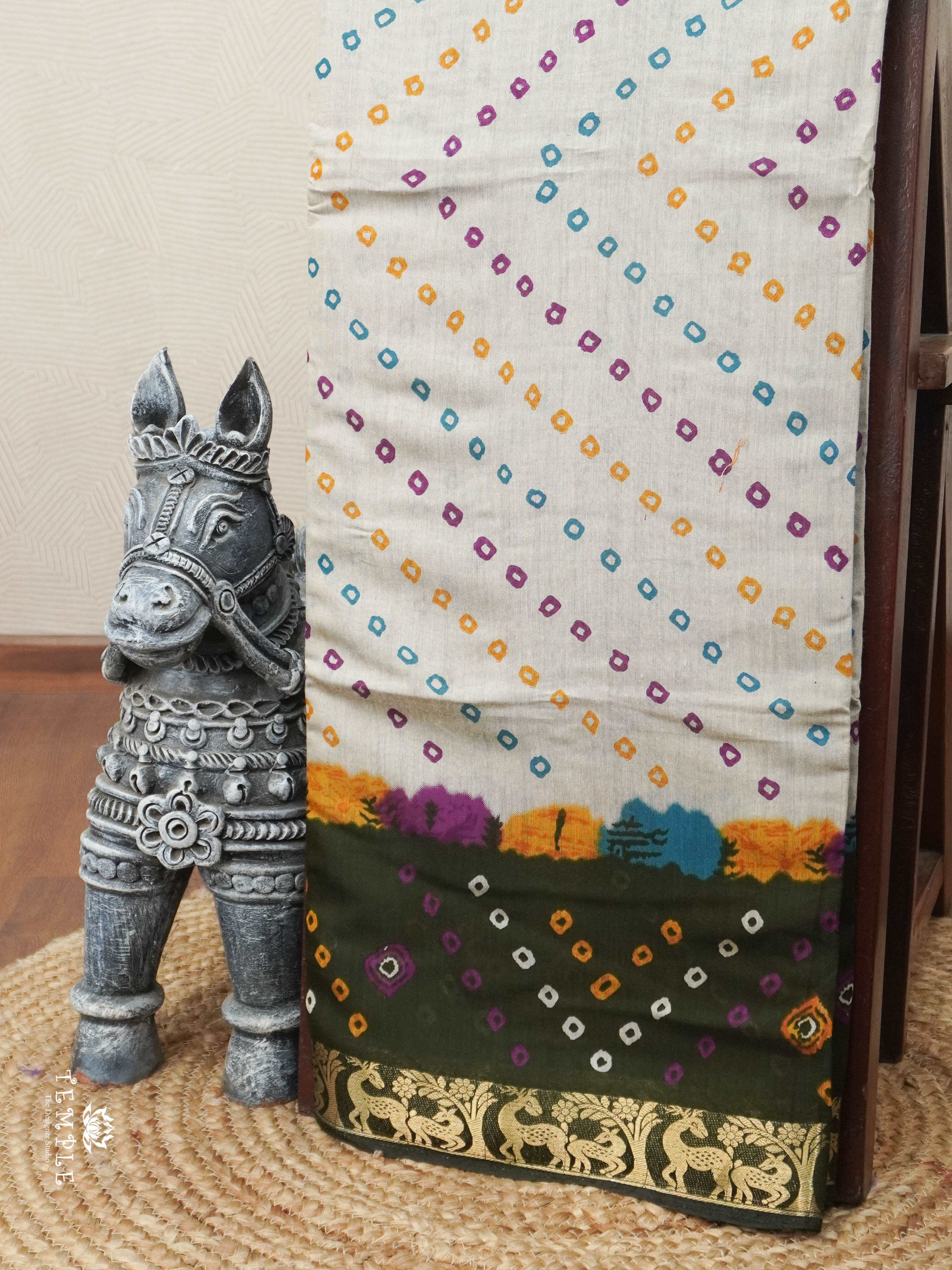 Mangalagiri Cotton Saree ( Green) | TTDS2963