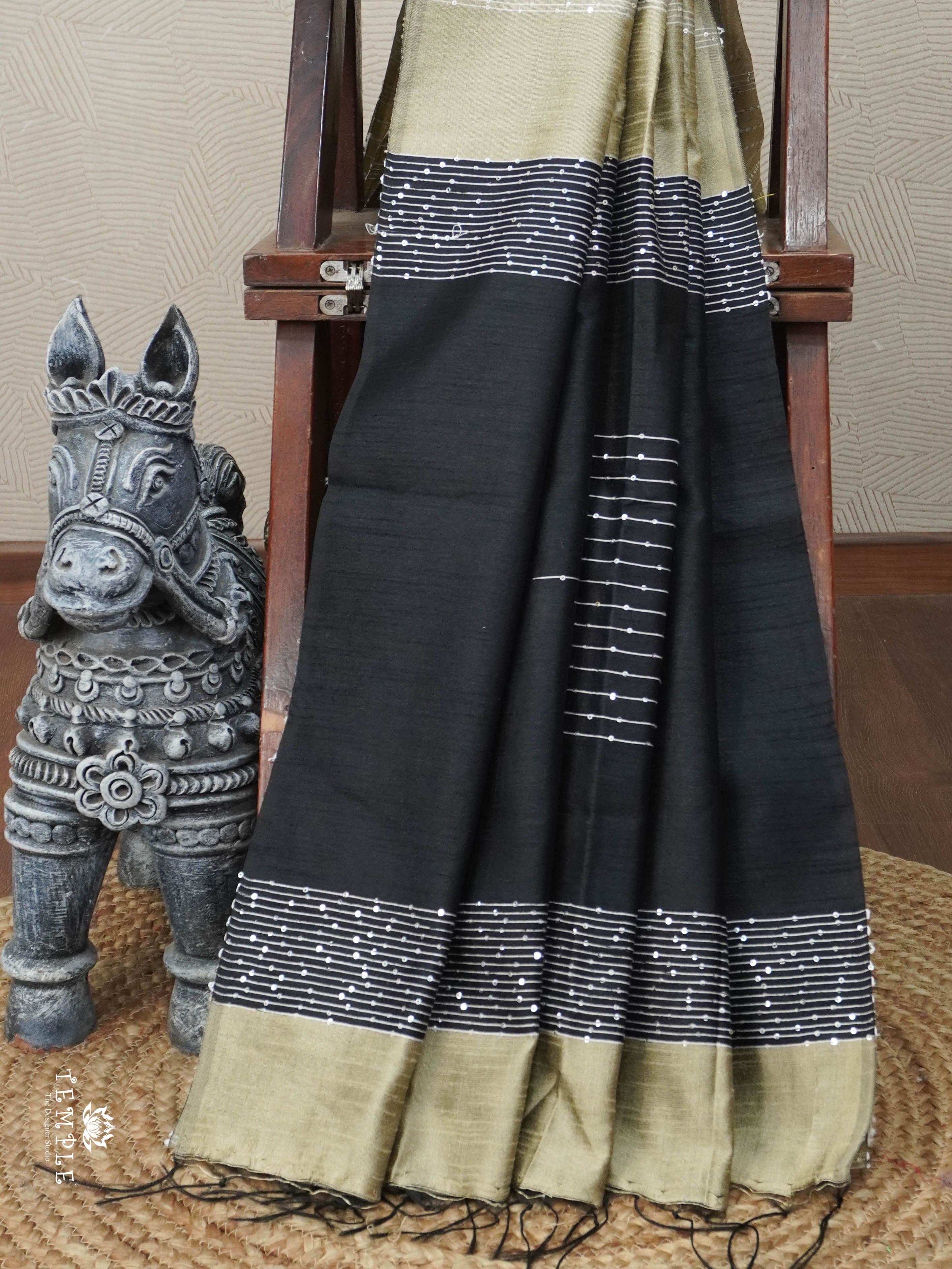 Raw Silk Saree with sequins Work | TTDS2100