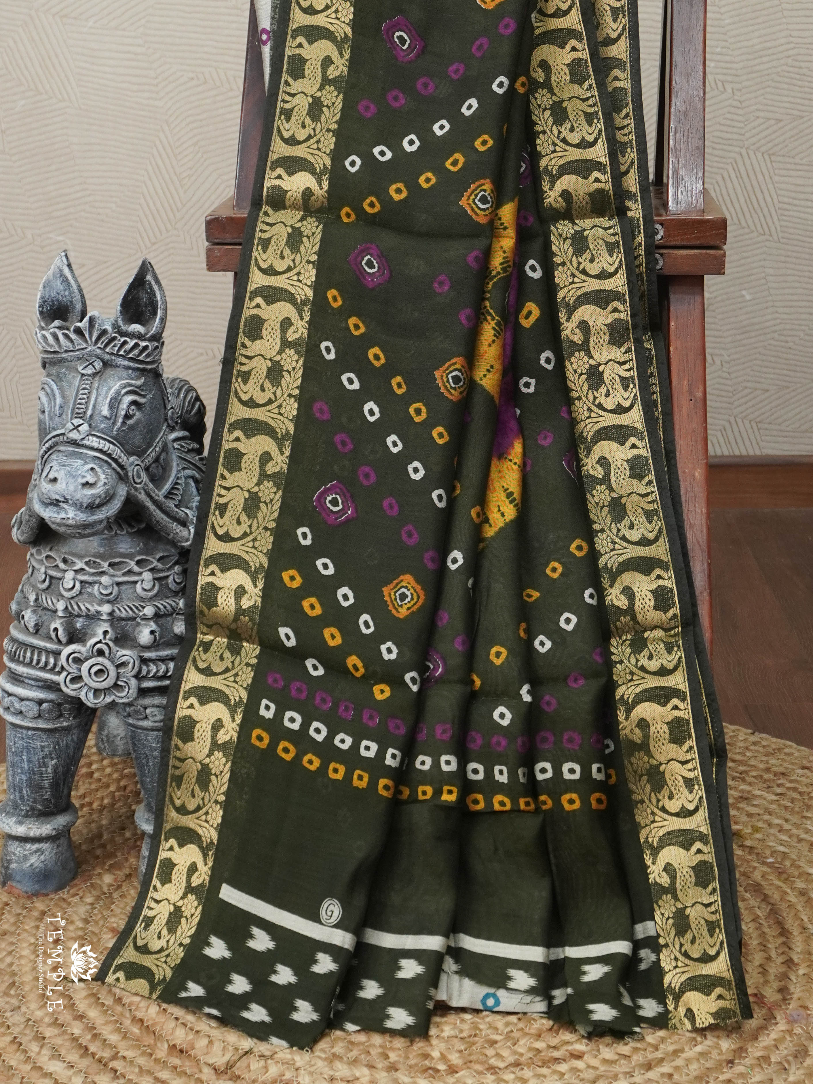 Mangalagiri Cotton Saree ( Green) | TTDS2963