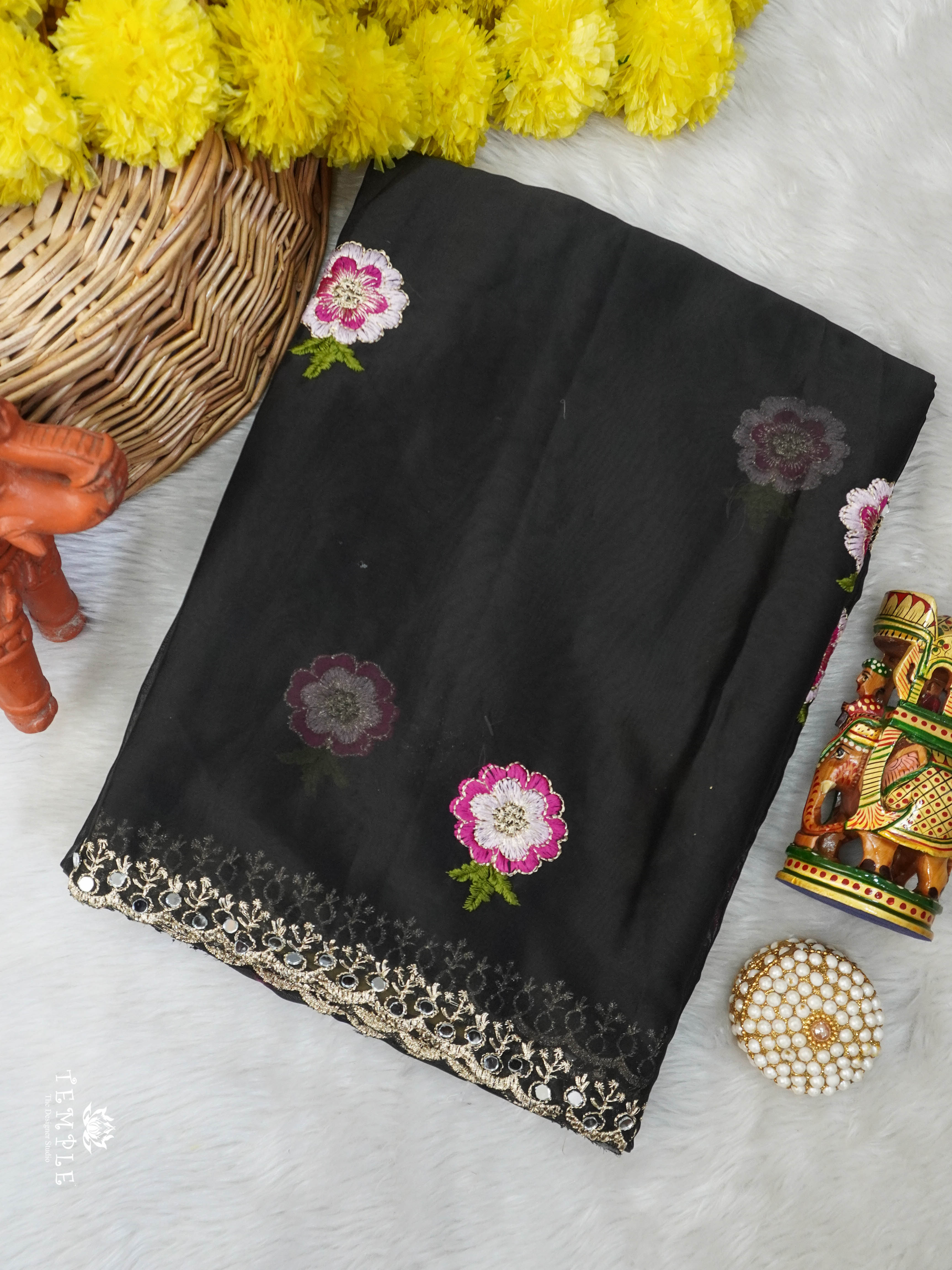 Designer Saree With Embroidery Pattern | TTDS2971