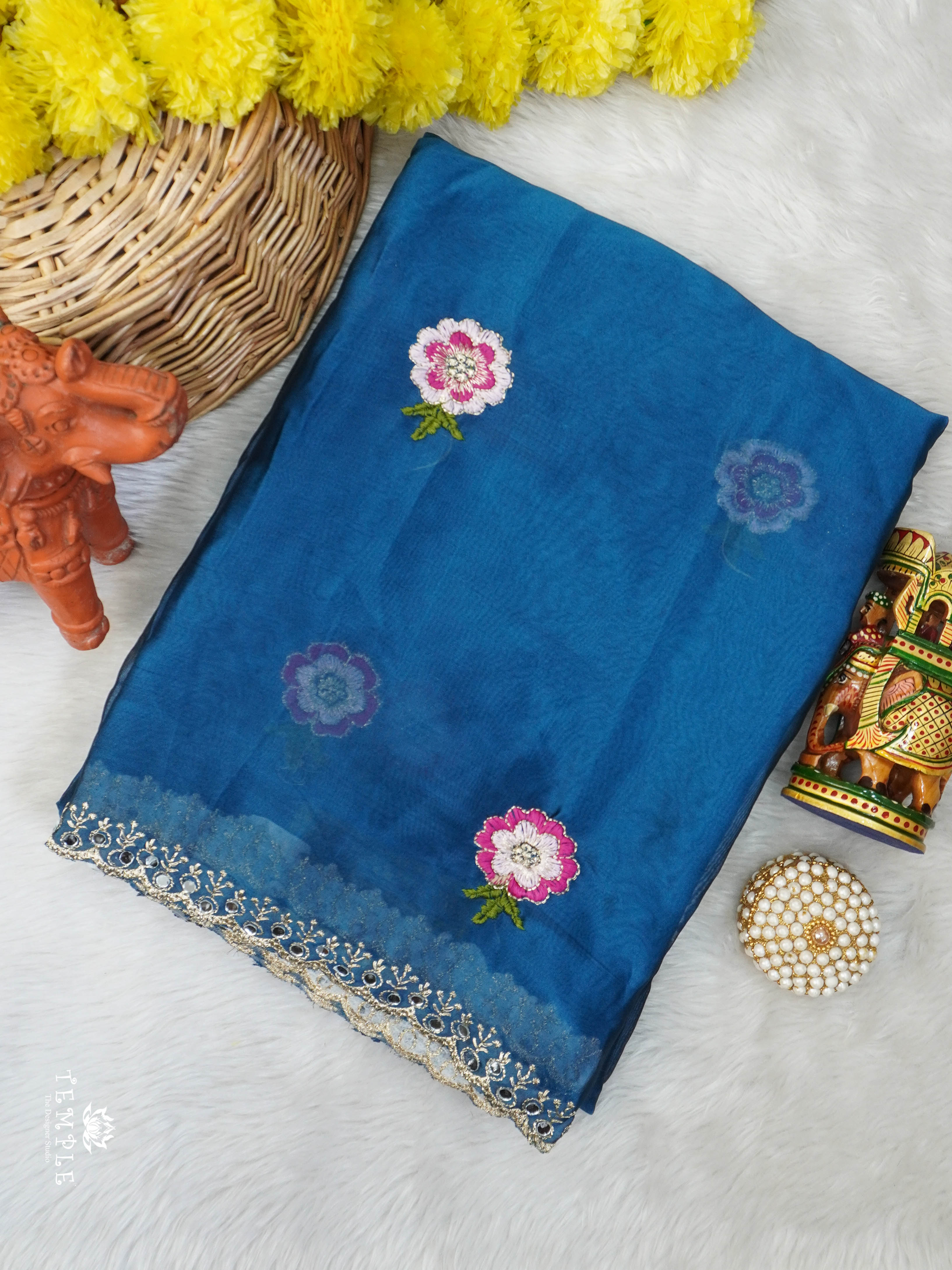 Designer Saree With Embroidery Pattern | TTDS2971