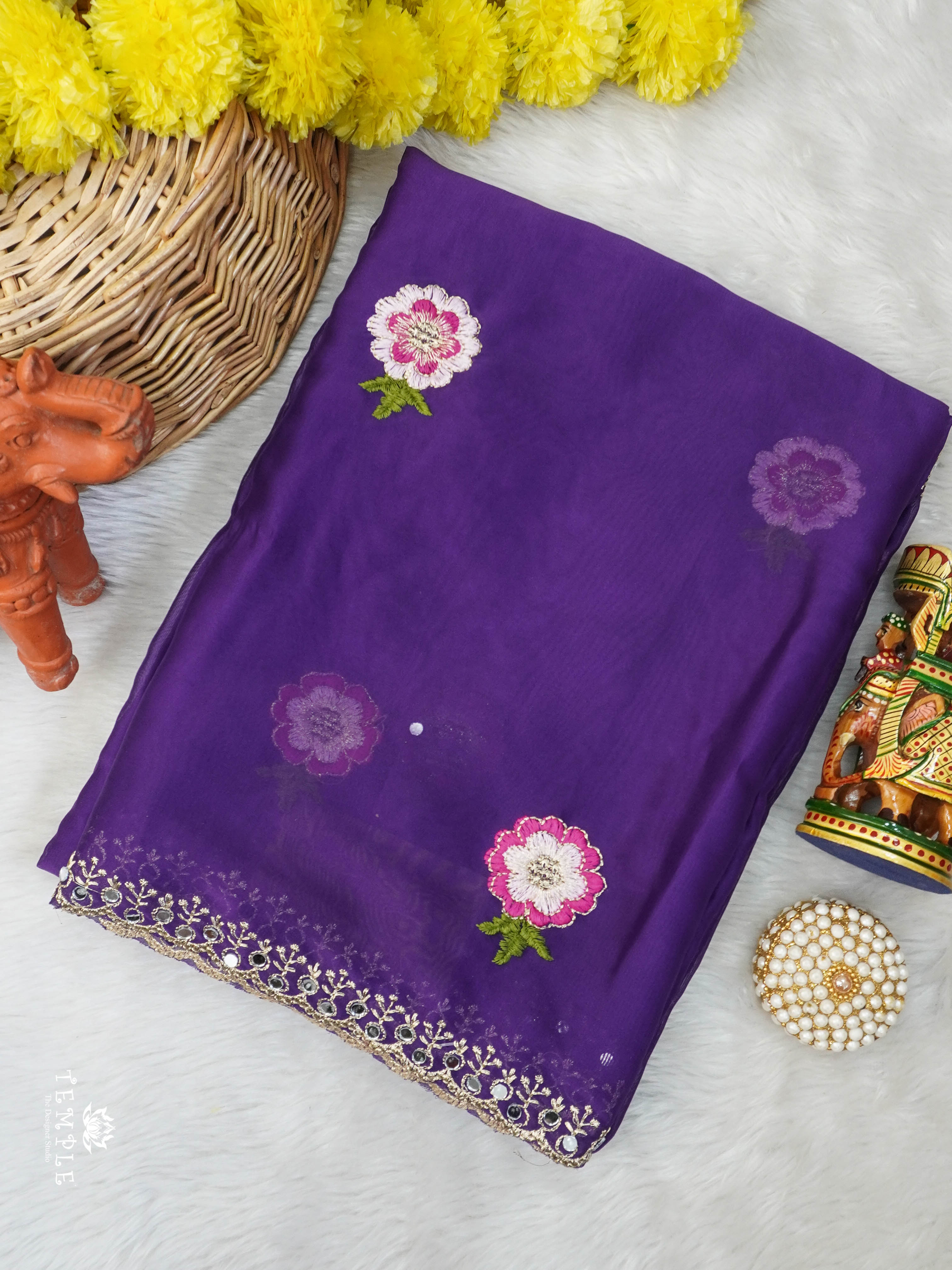 Designer Saree With Embroidery Pattern | TTDS2971