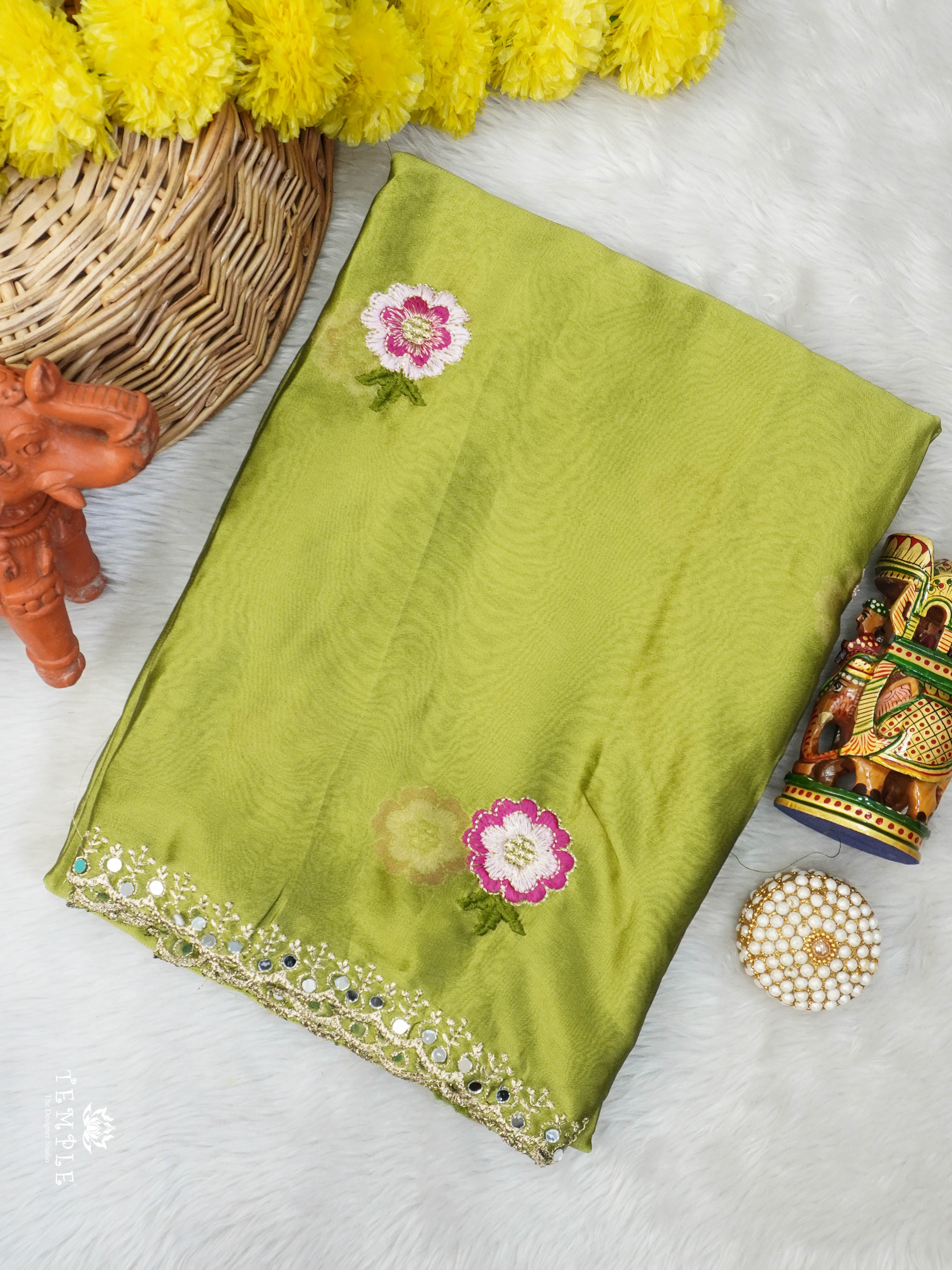 Designer Saree With Embroidery Pattern | TTDS2971