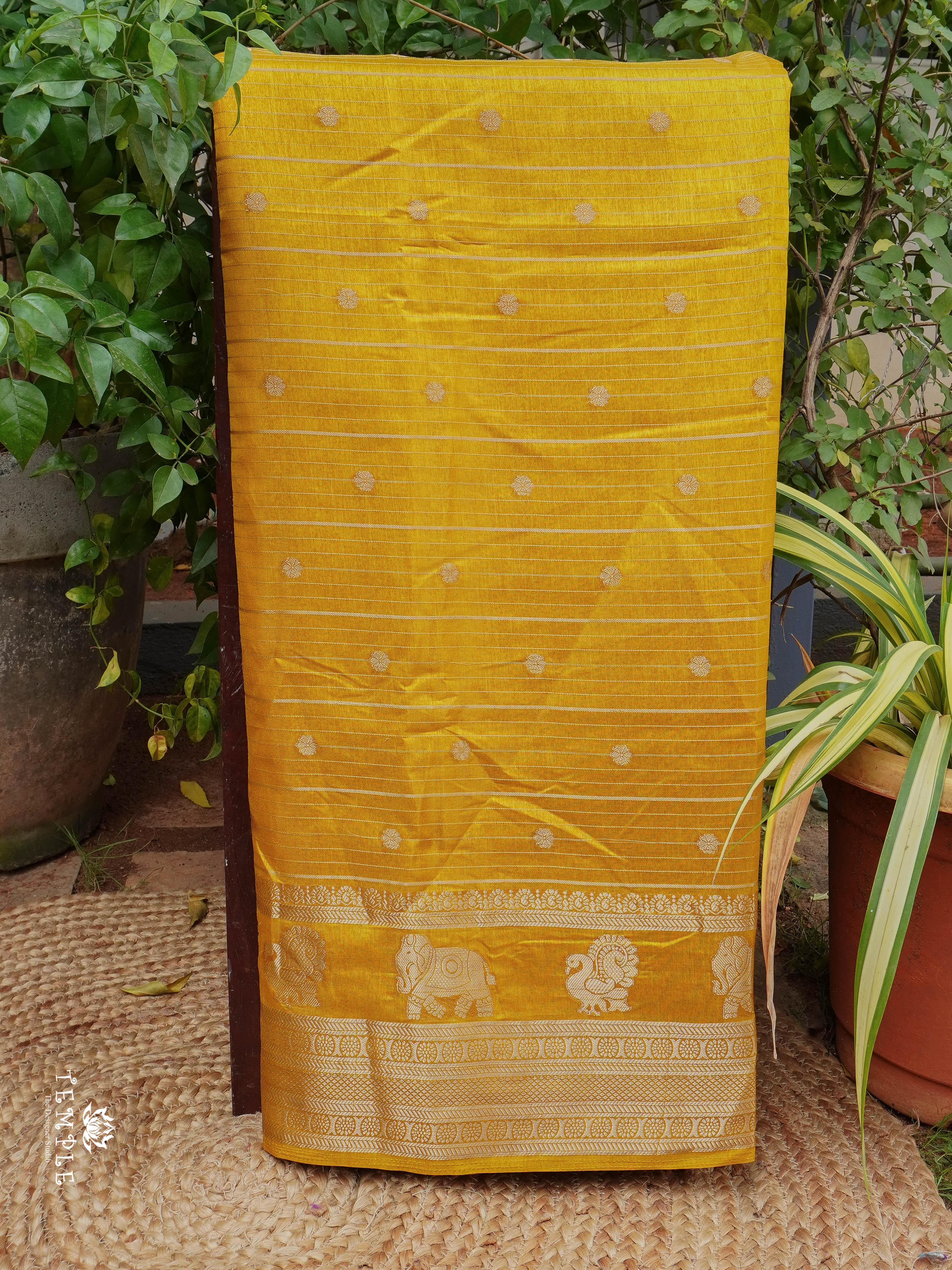 Semi Tussar Saree(Yellow) | TTDS3302