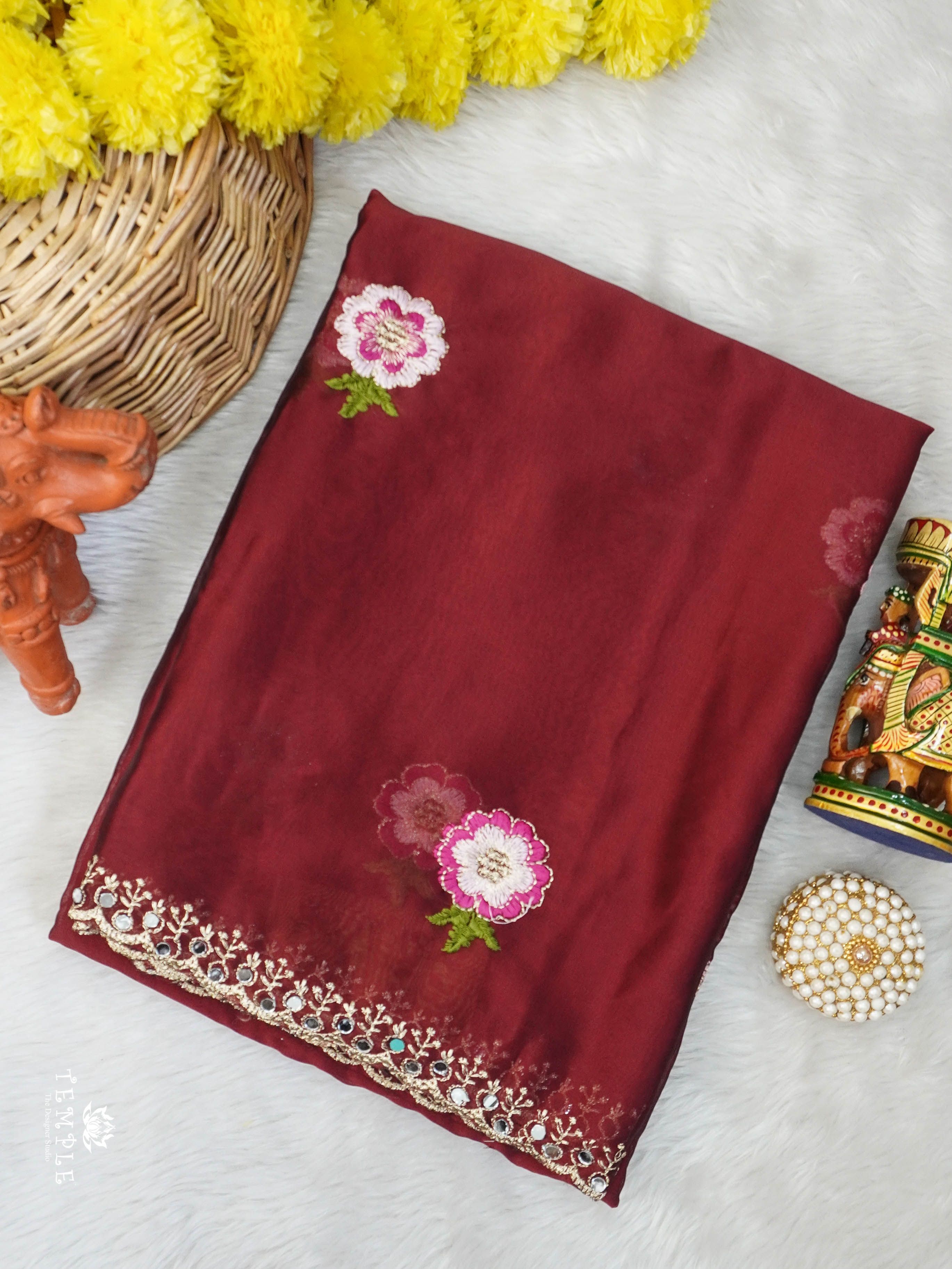 Designer Saree With Embroidery Pattern | TTDS2971