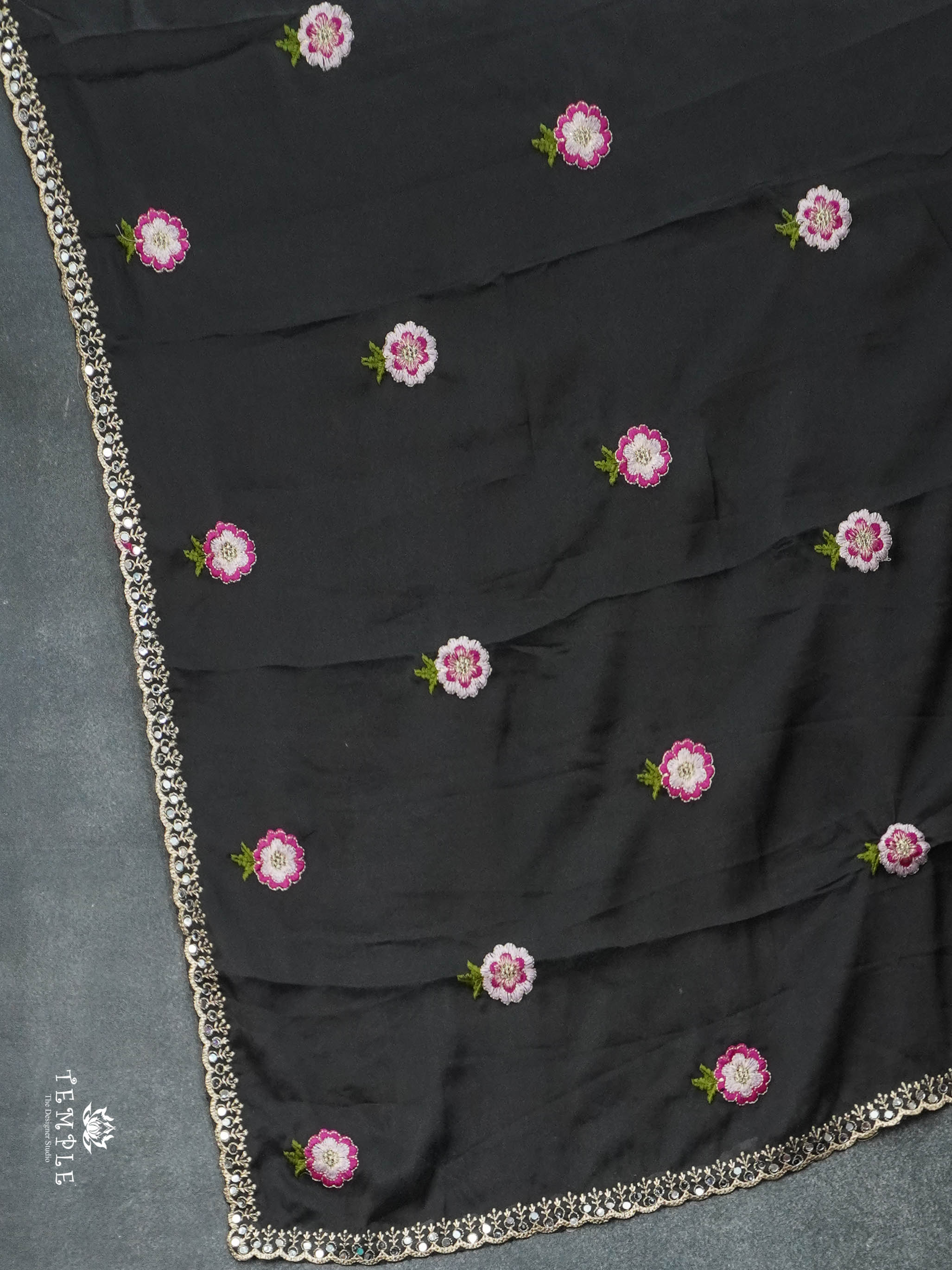 Designer Saree With Embroidery Pattern | TTDS2971