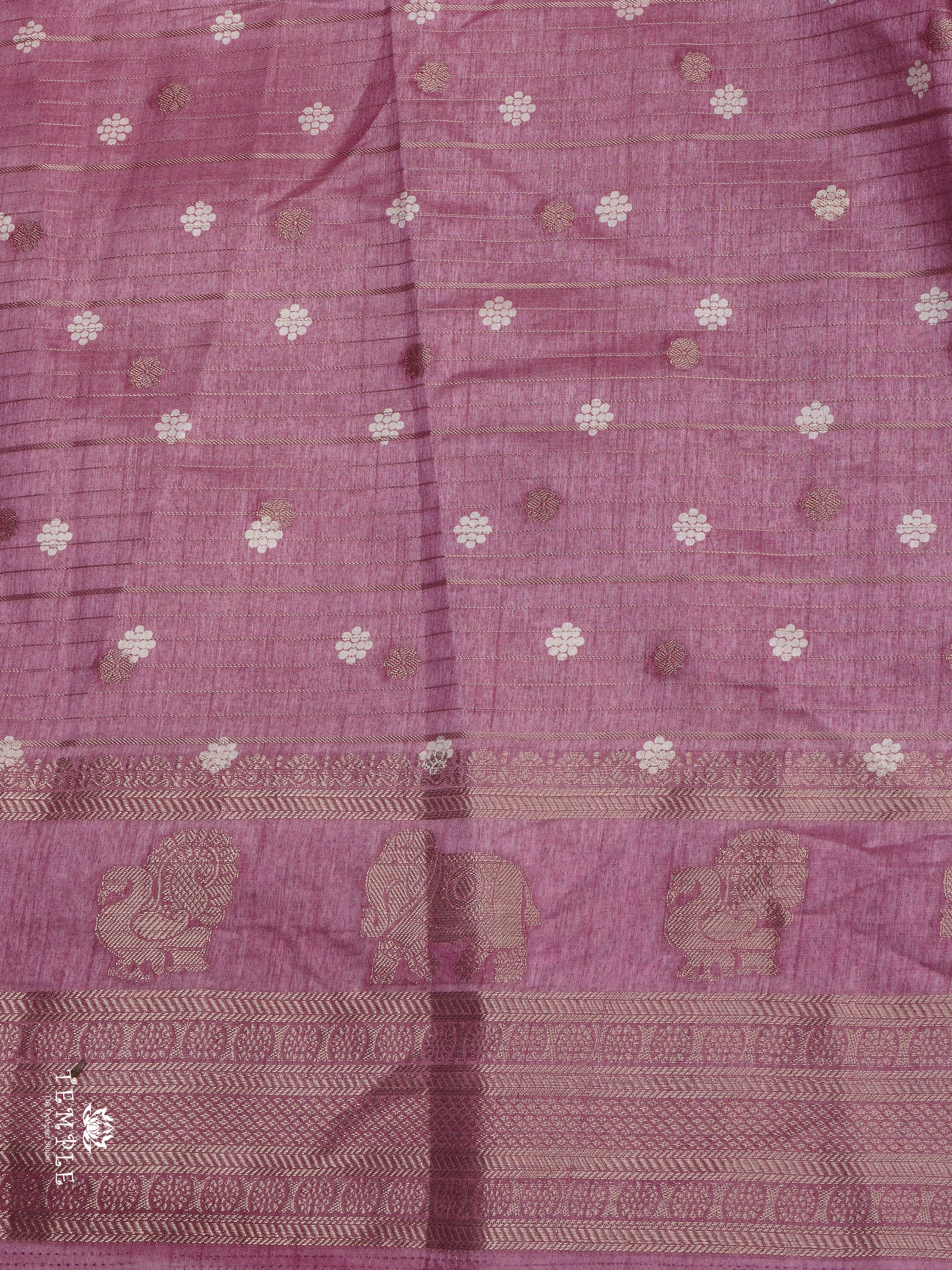 Semi Tussar Saree(Onion Pink) | TTDS3302