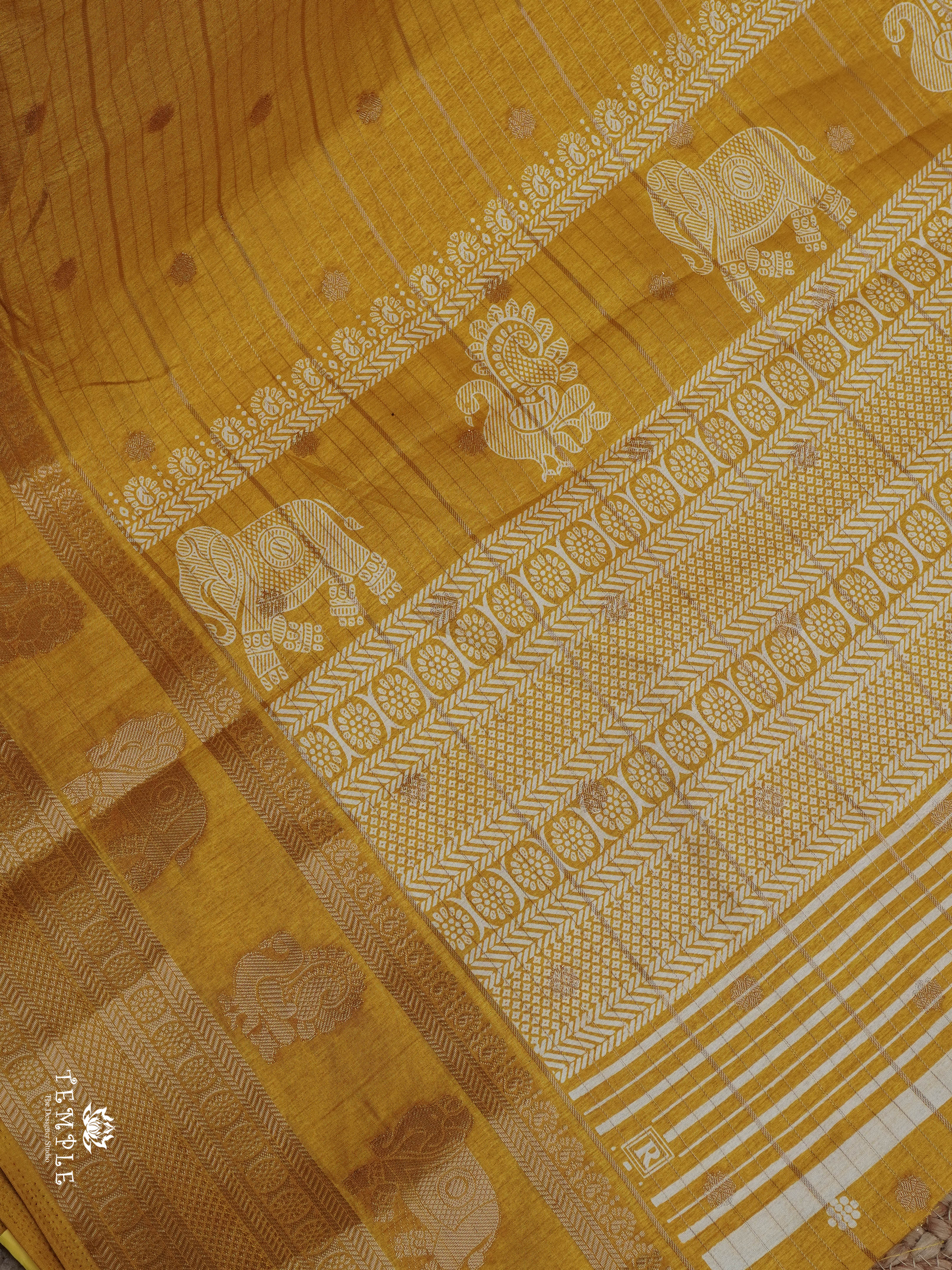 Semi Tussar Saree(Yellow) | TTDS3302