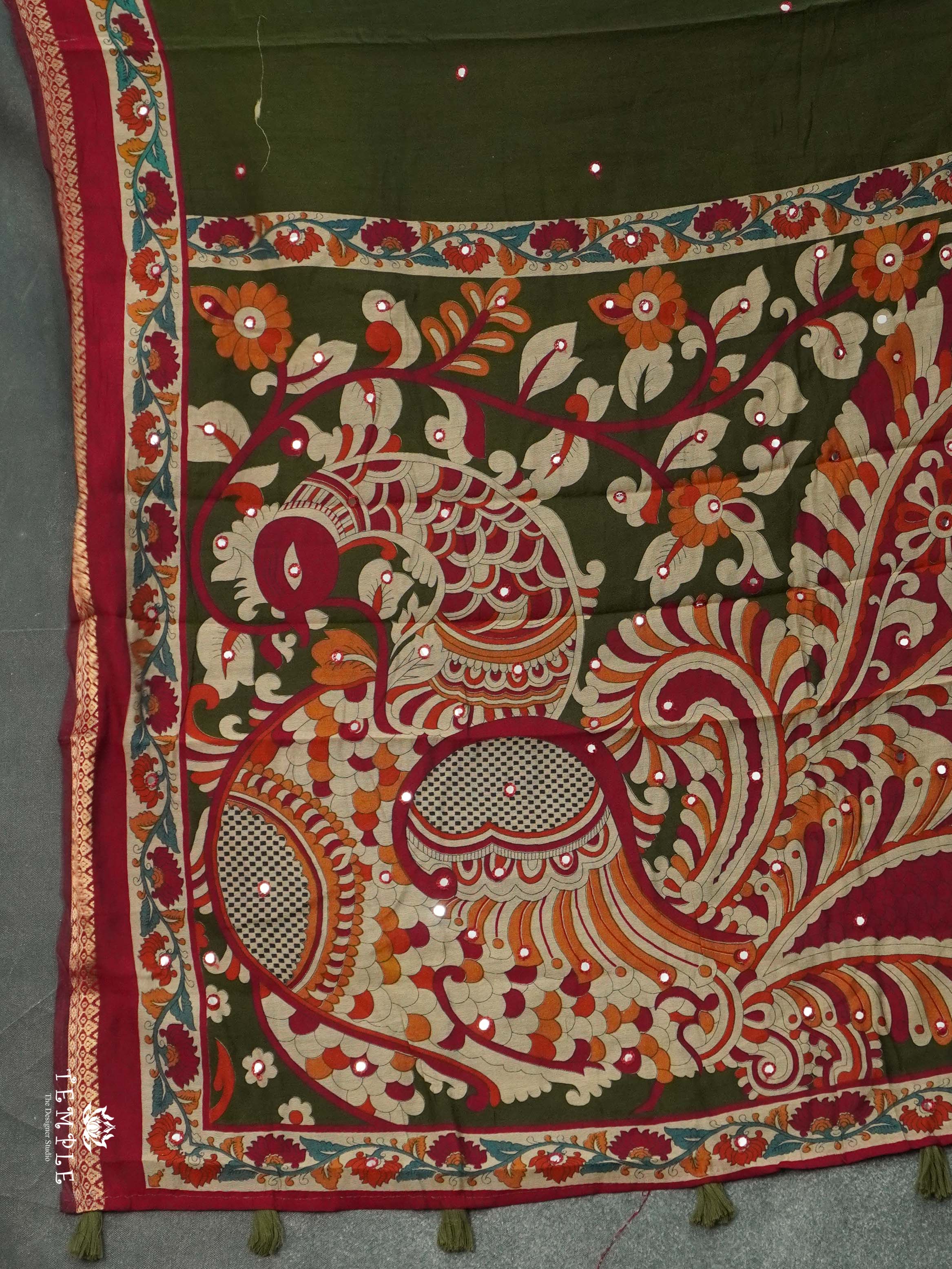 Chanderi Cotton Saree With Mirror Work | TTDS2467