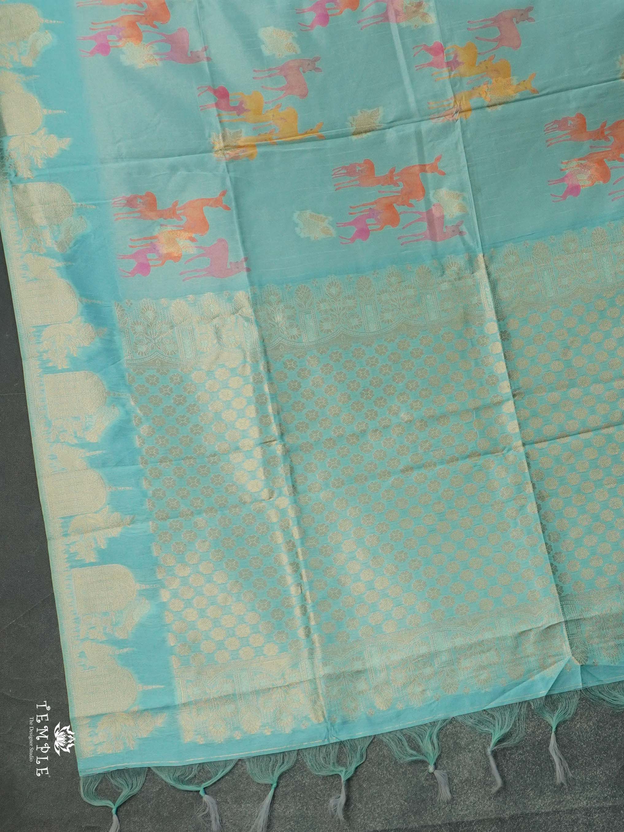 Deer Printed Banarasi Silk Saree | TTDS2470