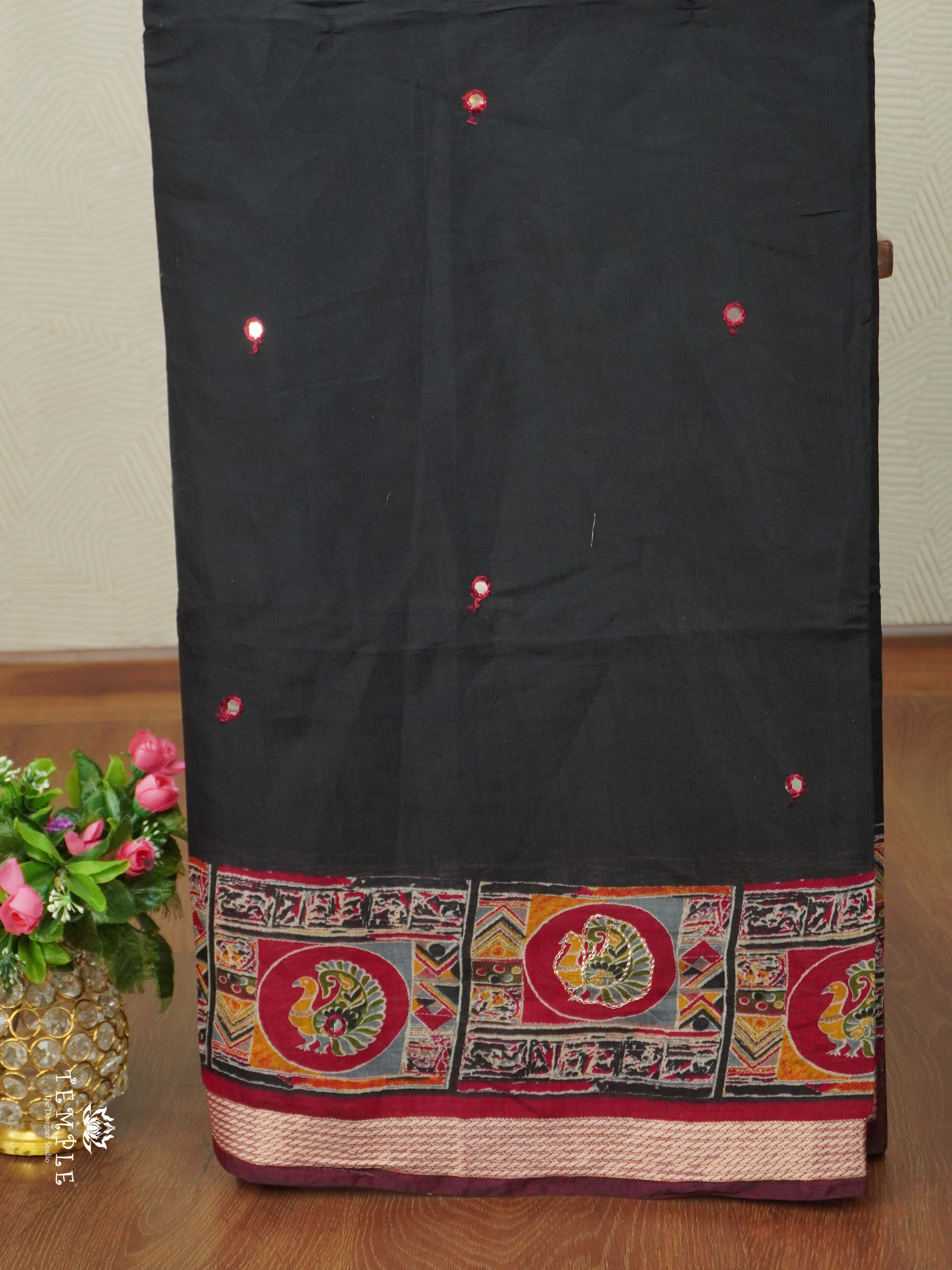 Chanderi Cotton Saree With Mirror Work | TTDS2490
