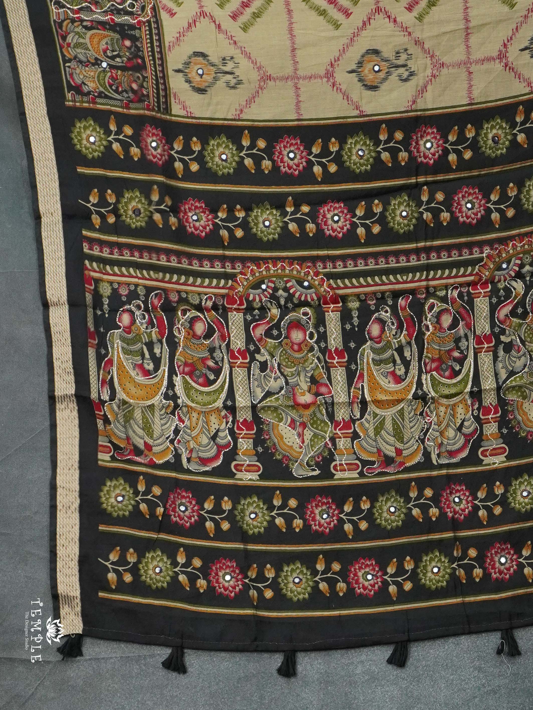 Chanderi Cotton Saree With Mirror Work | TTDS2489