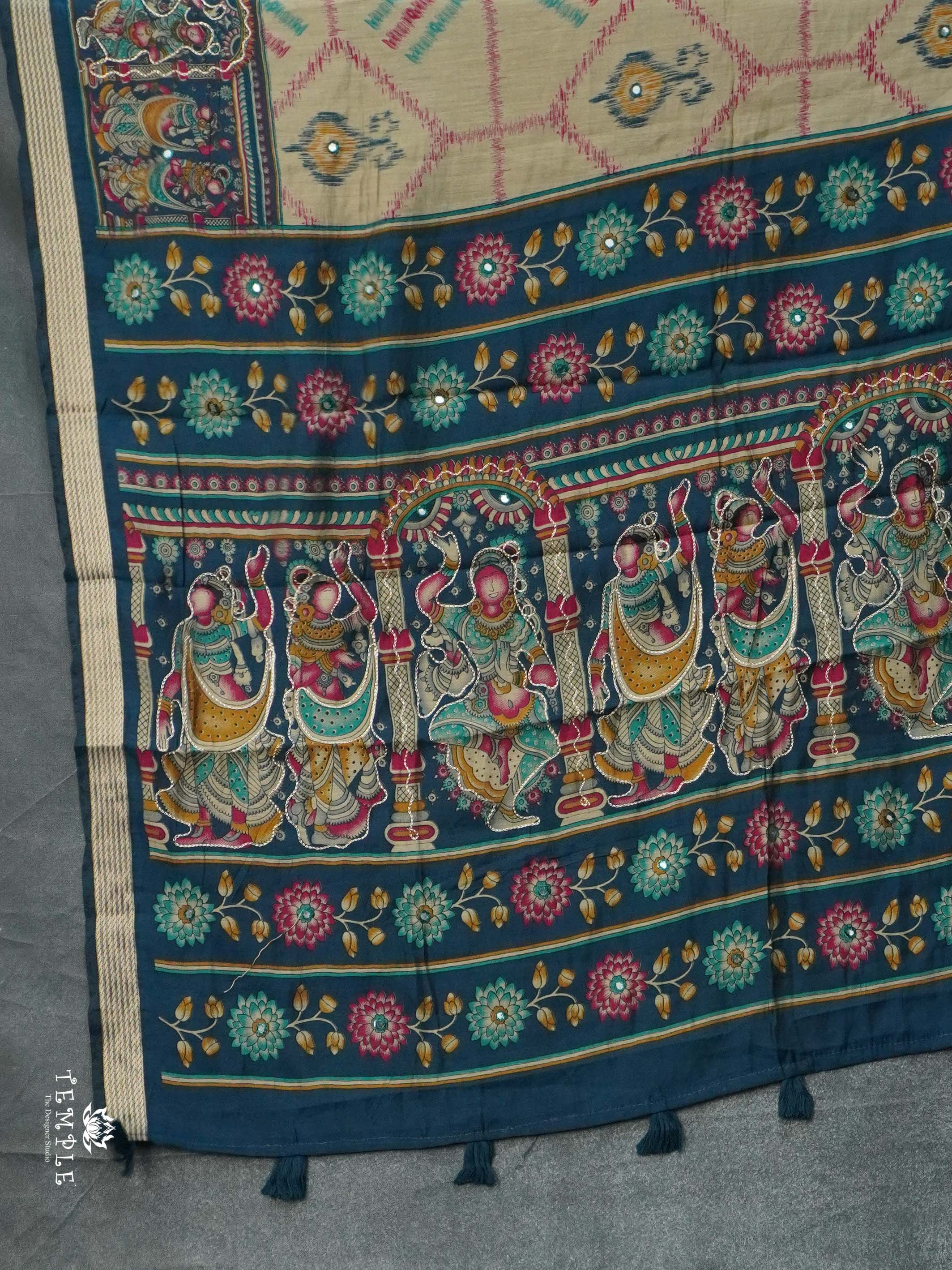 Chanderi Cotton Saree With Mirror Work | TTDS2489